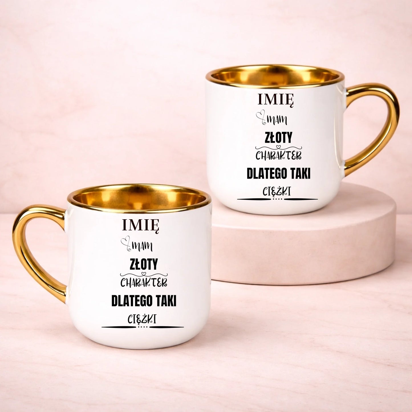 kubek z własnym nadrukiem 400ml personalizowane prezenty pl bialy