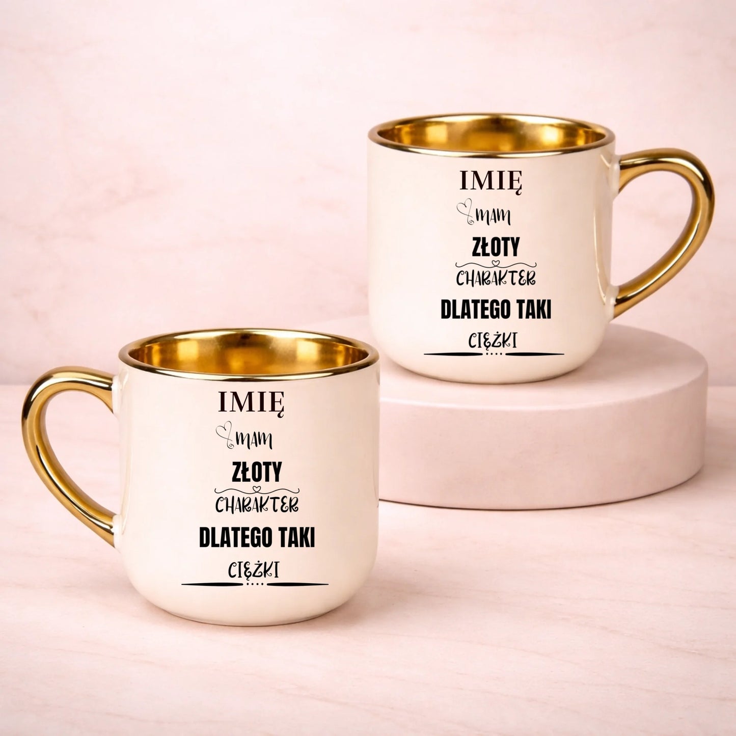 kubek z własnym nadrukiem 400ml personalizowane prezenty pl kremowy
