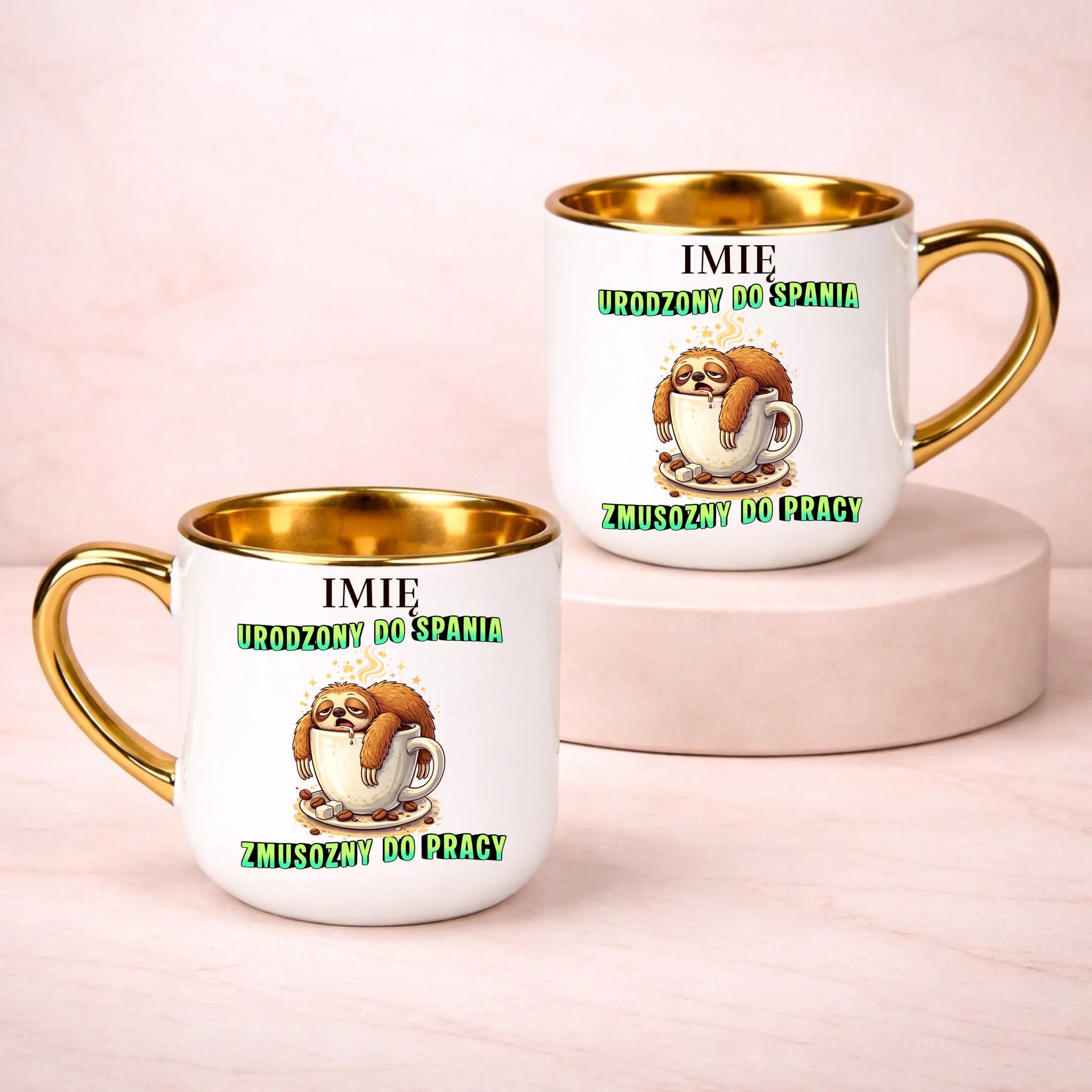 kubek z własnym nadrukiem 400ml personalizowane prezenty pl bialy