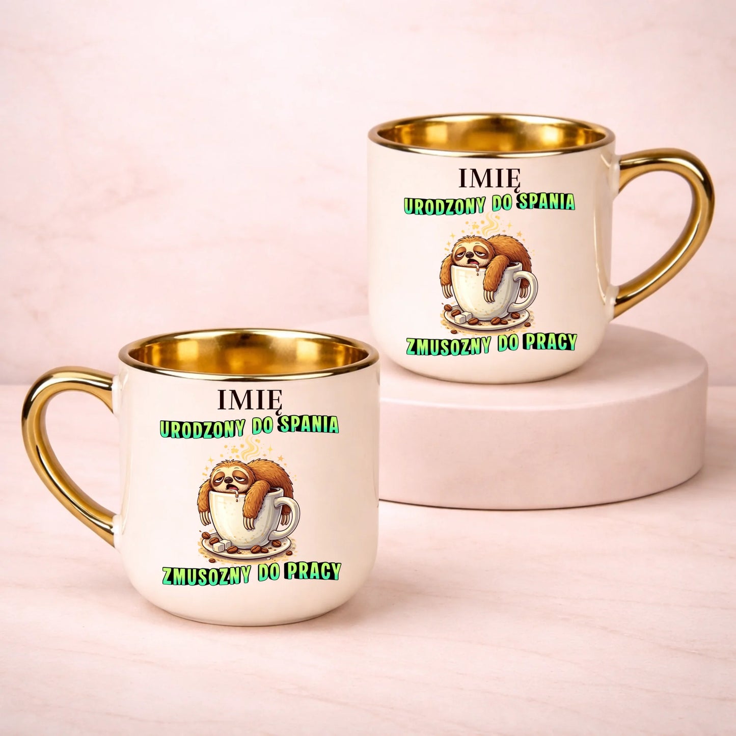 kubek z własnym nadrukiem 400ml personalizowane prezenty pl kremowy
