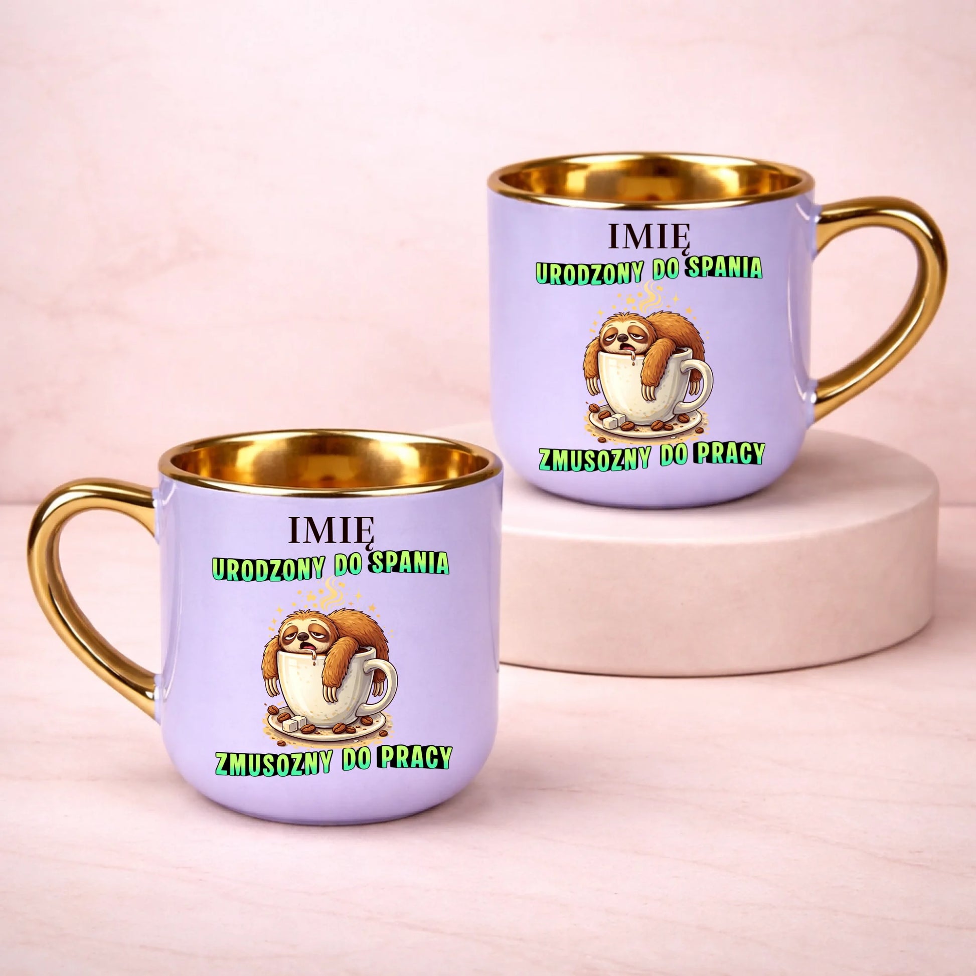 kubek z własnym nadrukiem 400ml personalizowane prezenty pl fioletowy