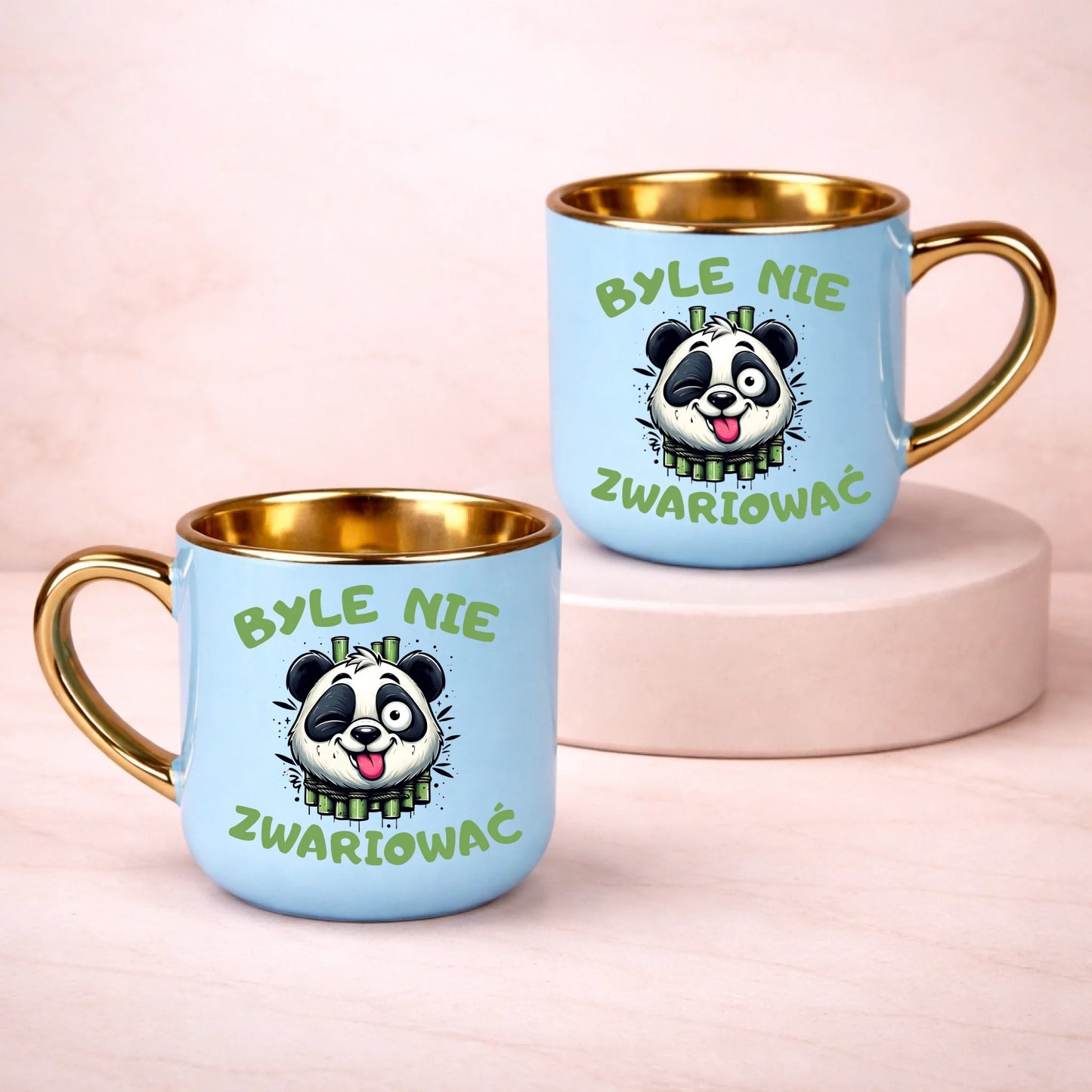kubek z własnym nadrukiem 400ml personalizowane prezenty pl niebieski