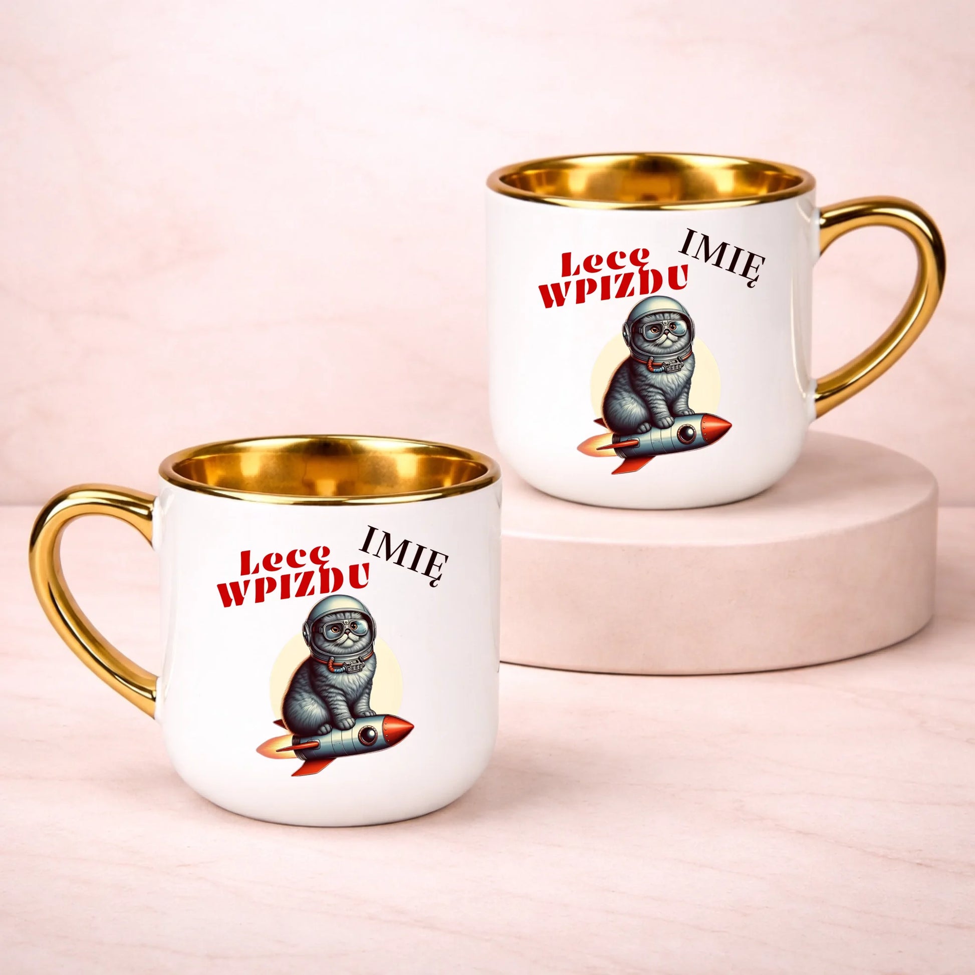 kubek z własnym nadrukiem 400ml personalizowane prezenty pl bialy