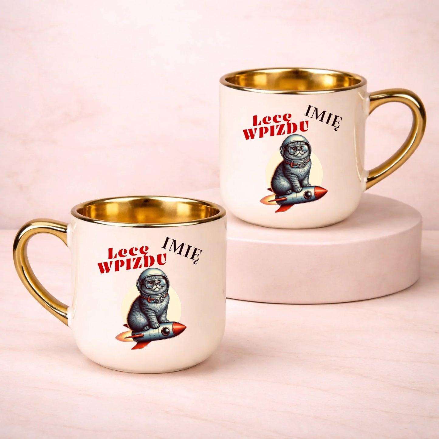 kubek z własnym nadrukiem 400ml personalizowane prezenty pl kremowy
