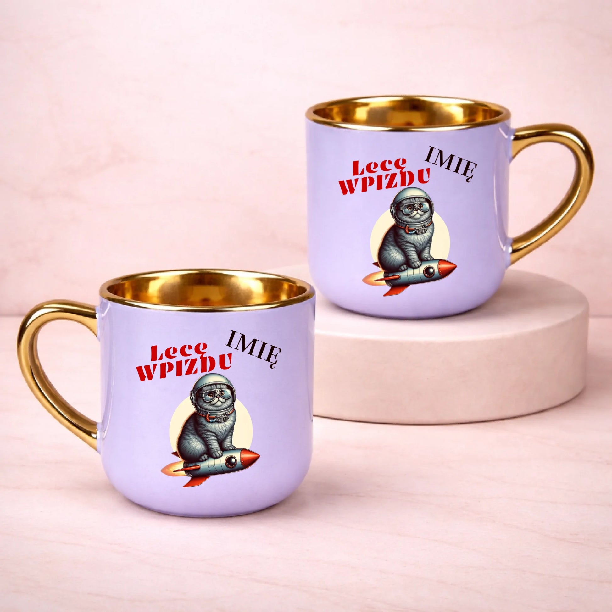 kubek z własnym nadrukiem 400ml personalizowane prezenty pl fioletowy