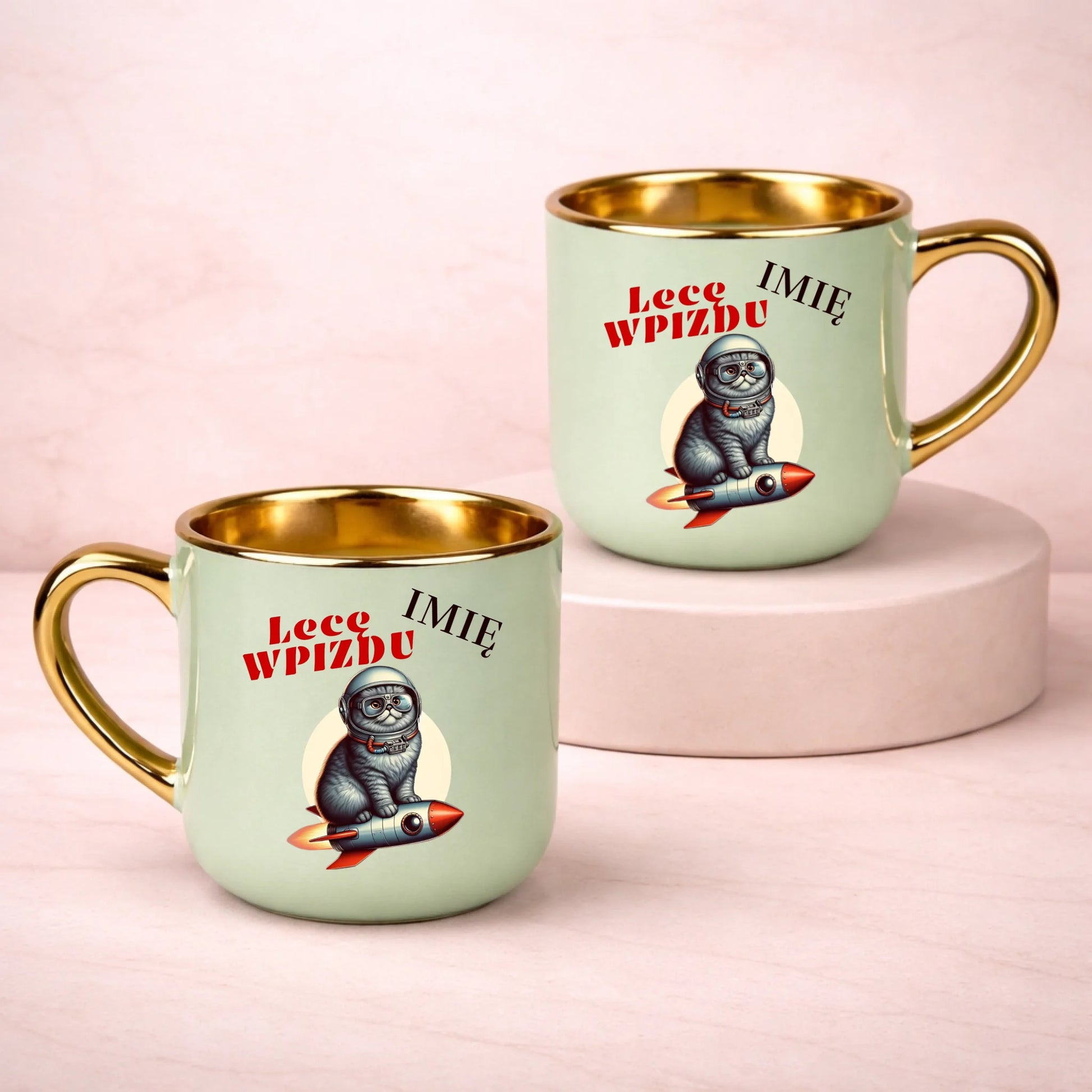 kubek z własnym nadrukiem 400ml personalizowane prezenty pl zielony