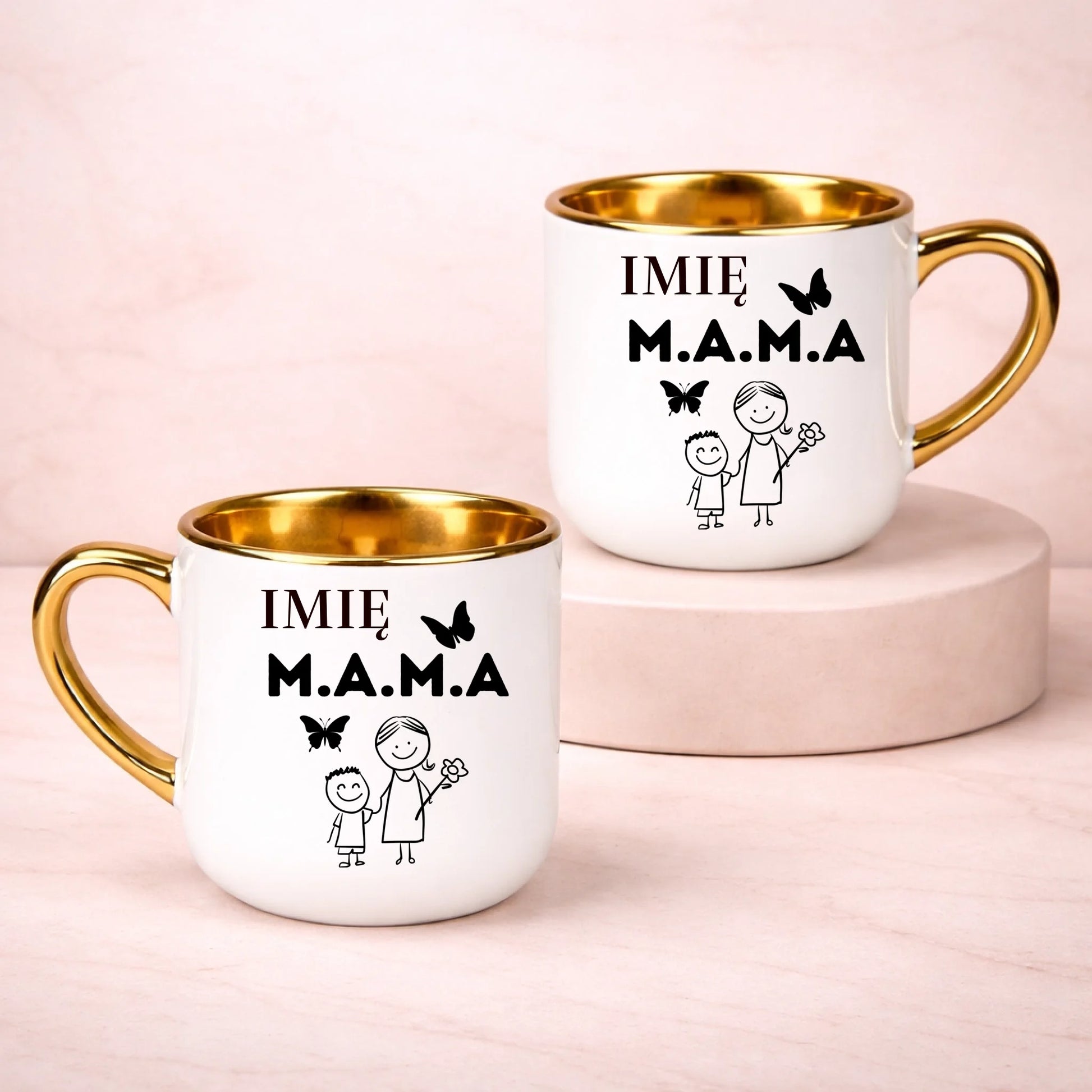 kubek z własnym nadrukiem 400ml personalizowane prezenty pl bialy
