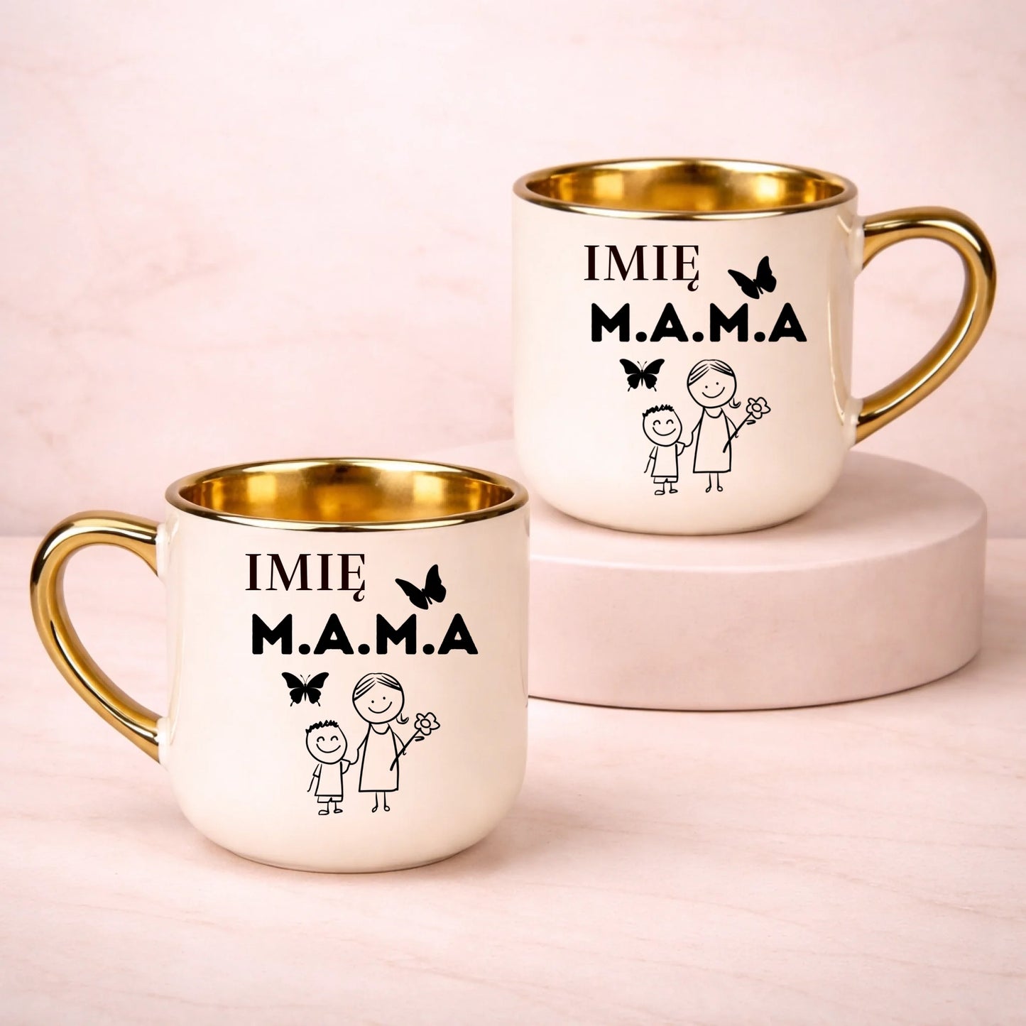 kubek z własnym nadrukiem 400ml personalizowane prezenty pl kremowy