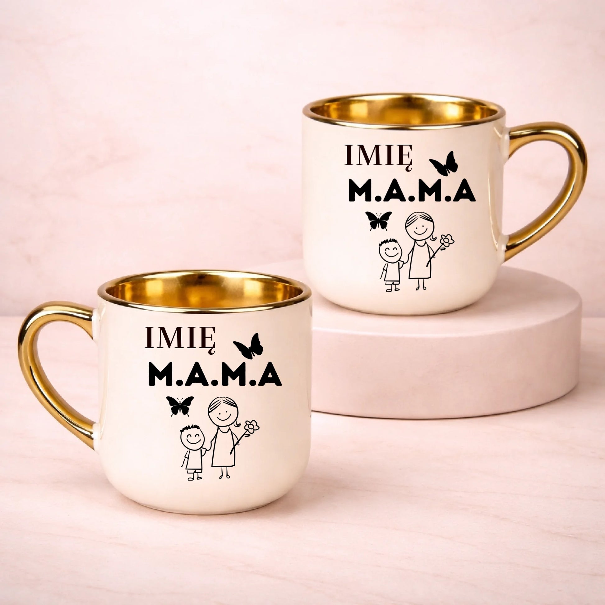 kubek z własnym nadrukiem 400ml personalizowane prezenty pl kremowy