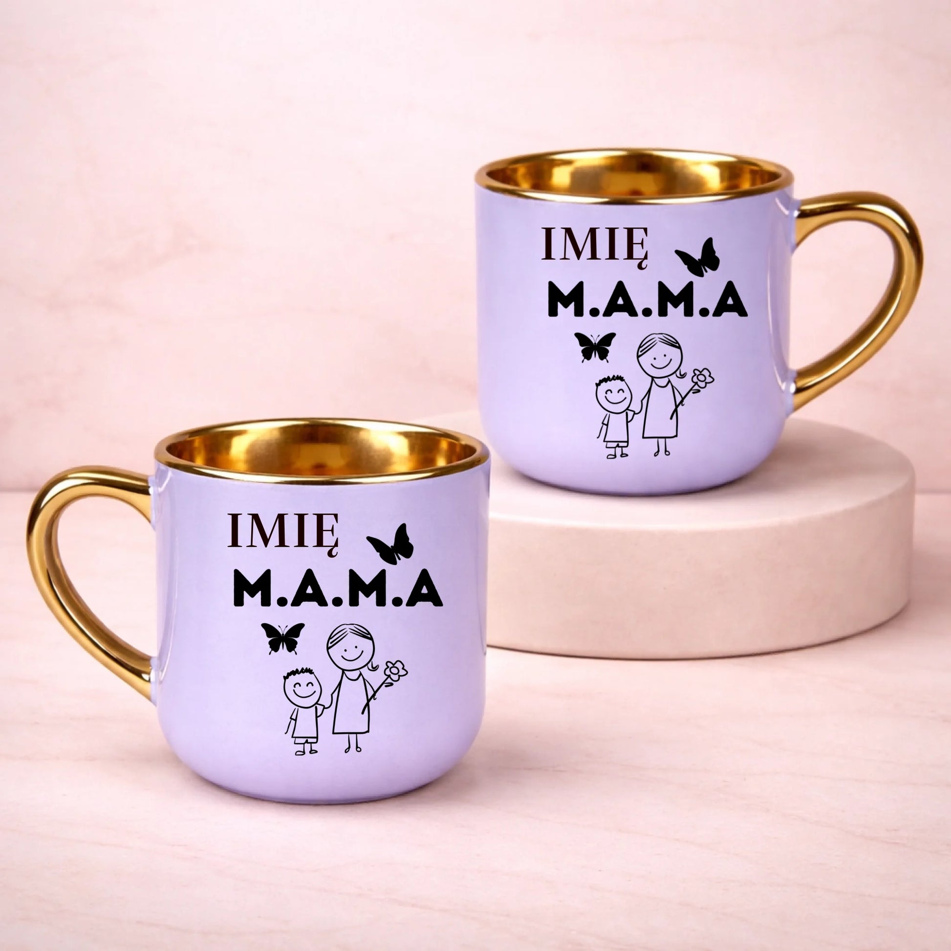kubek z własnym nadrukiem 400ml personalizowane prezenty pl fioletowy