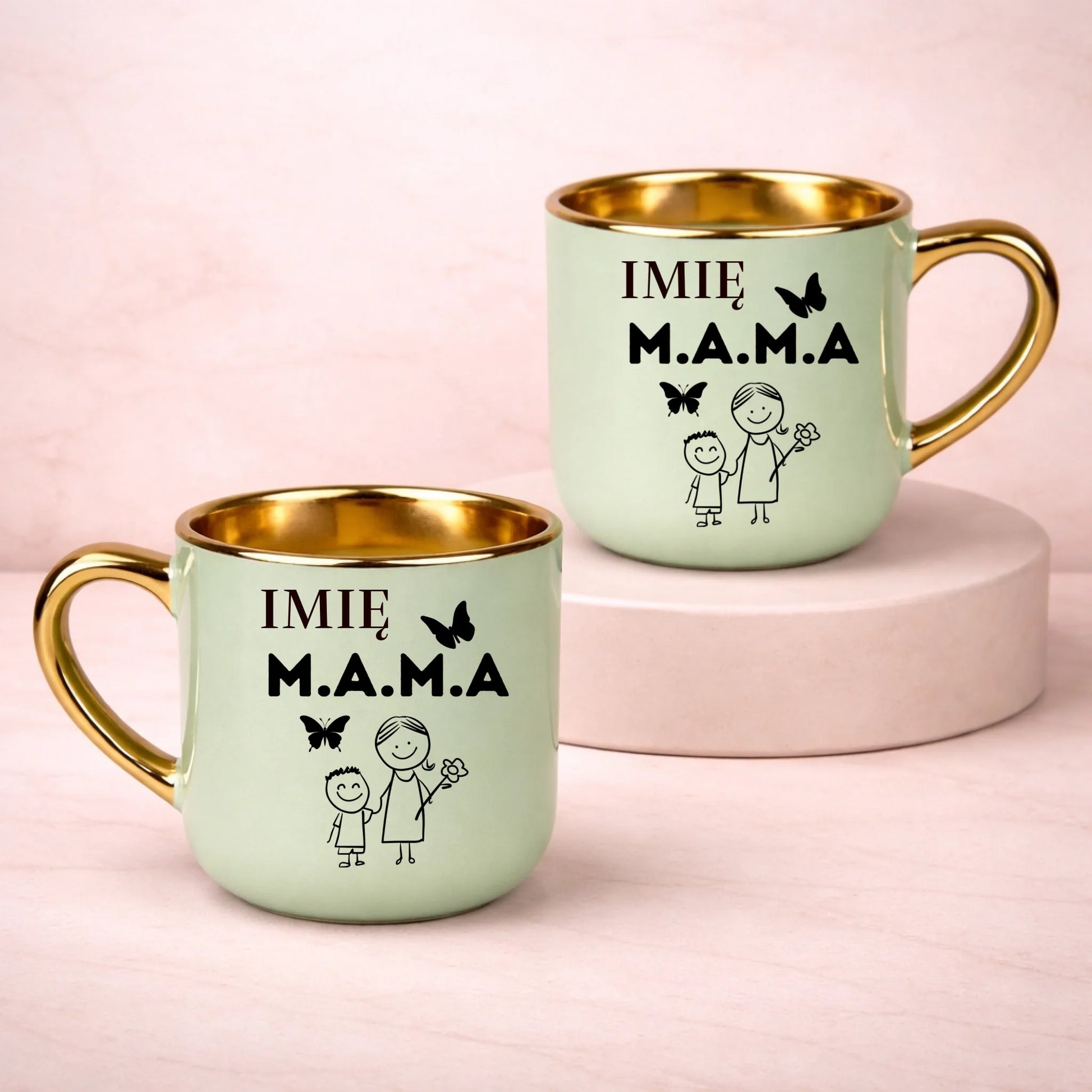 kubek z własnym nadrukiem 400ml personalizowane prezenty pl zielony