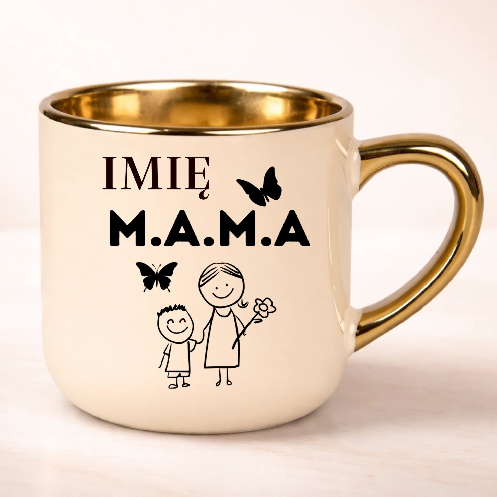 kubek personalizowany z nadrukiem 400ml kremowy