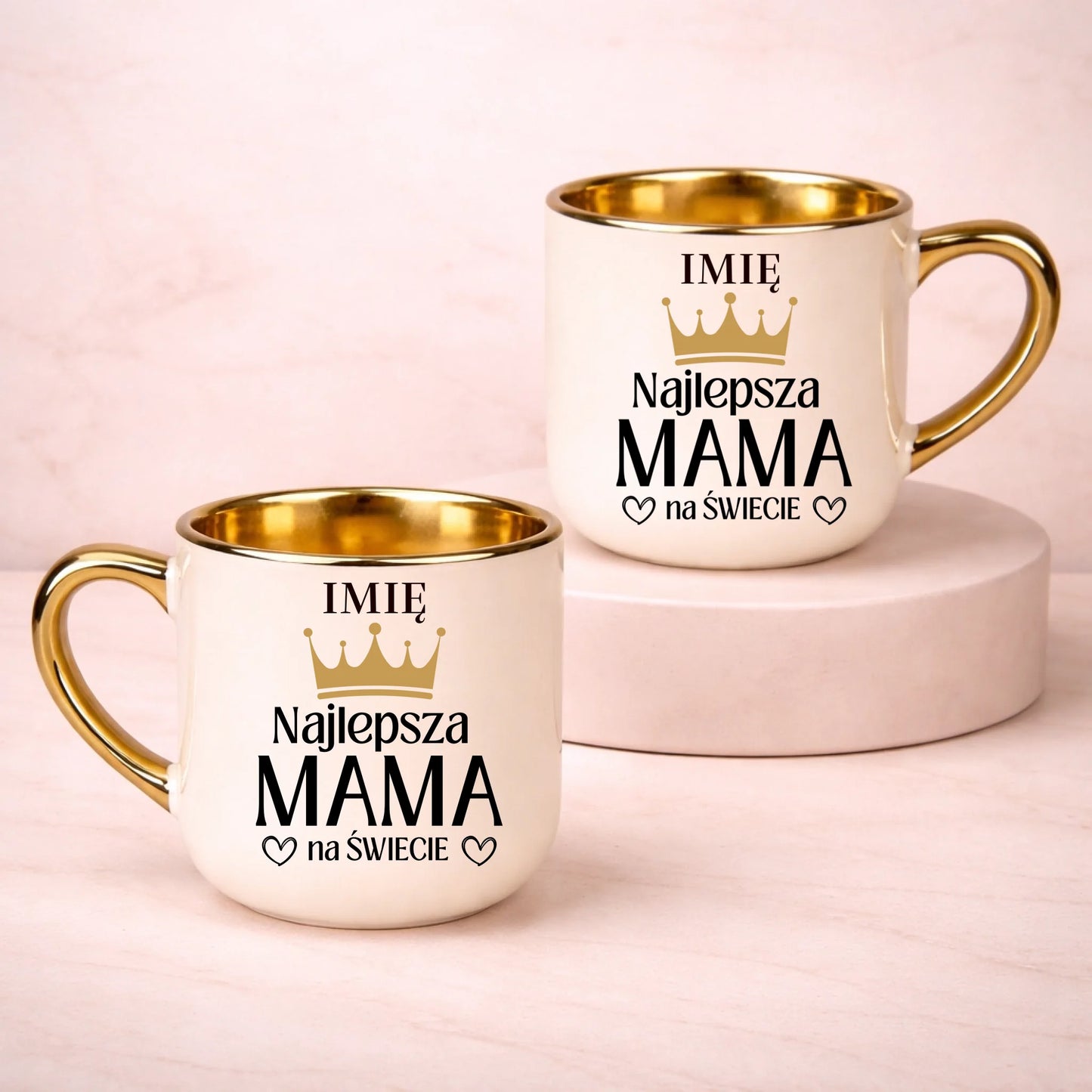 kubek z własnym nadrukiem 400ml personalizowane prezenty pl kremowy