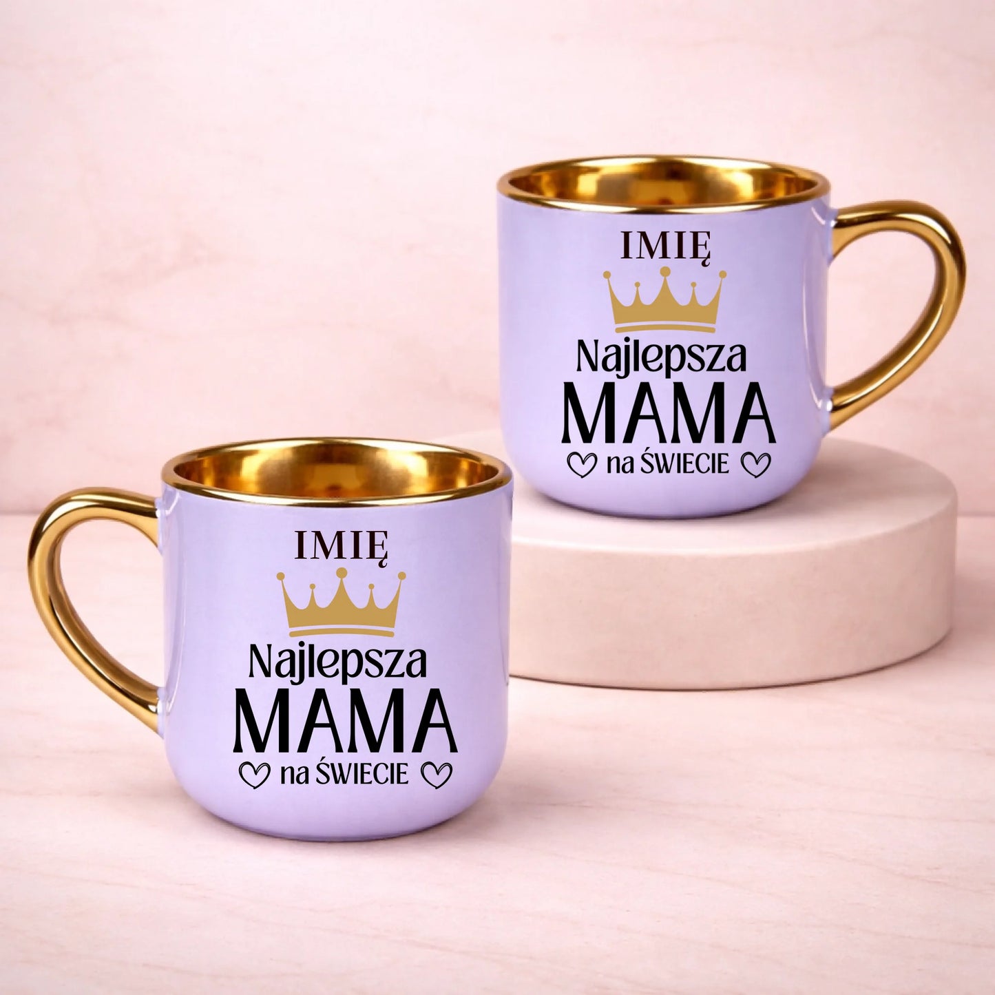 kubek z własnym nadrukiem 400ml personalizowane prezenty pl fioletowy