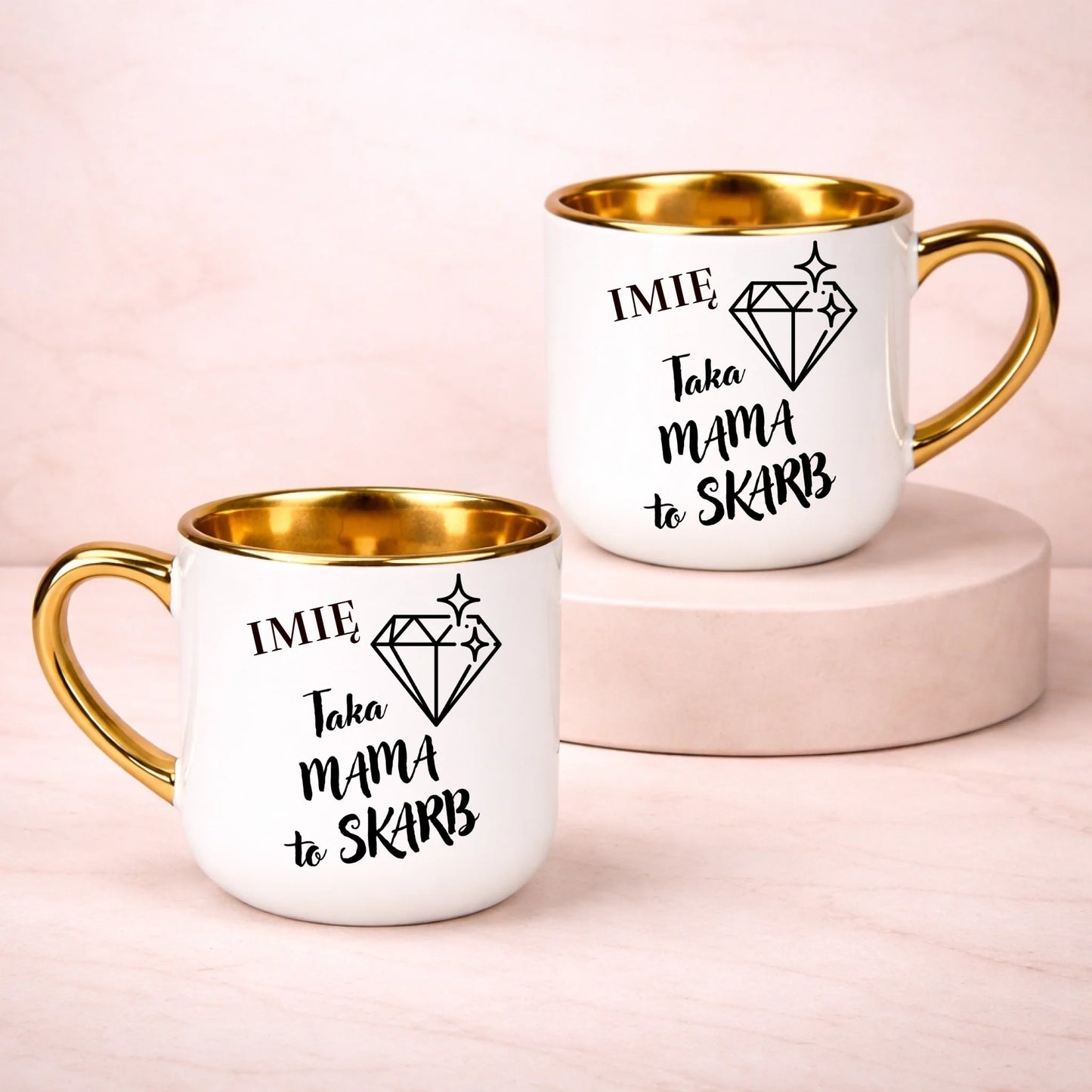 kubek z własnym nadrukiem 400ml personalizowane prezenty pl bialy