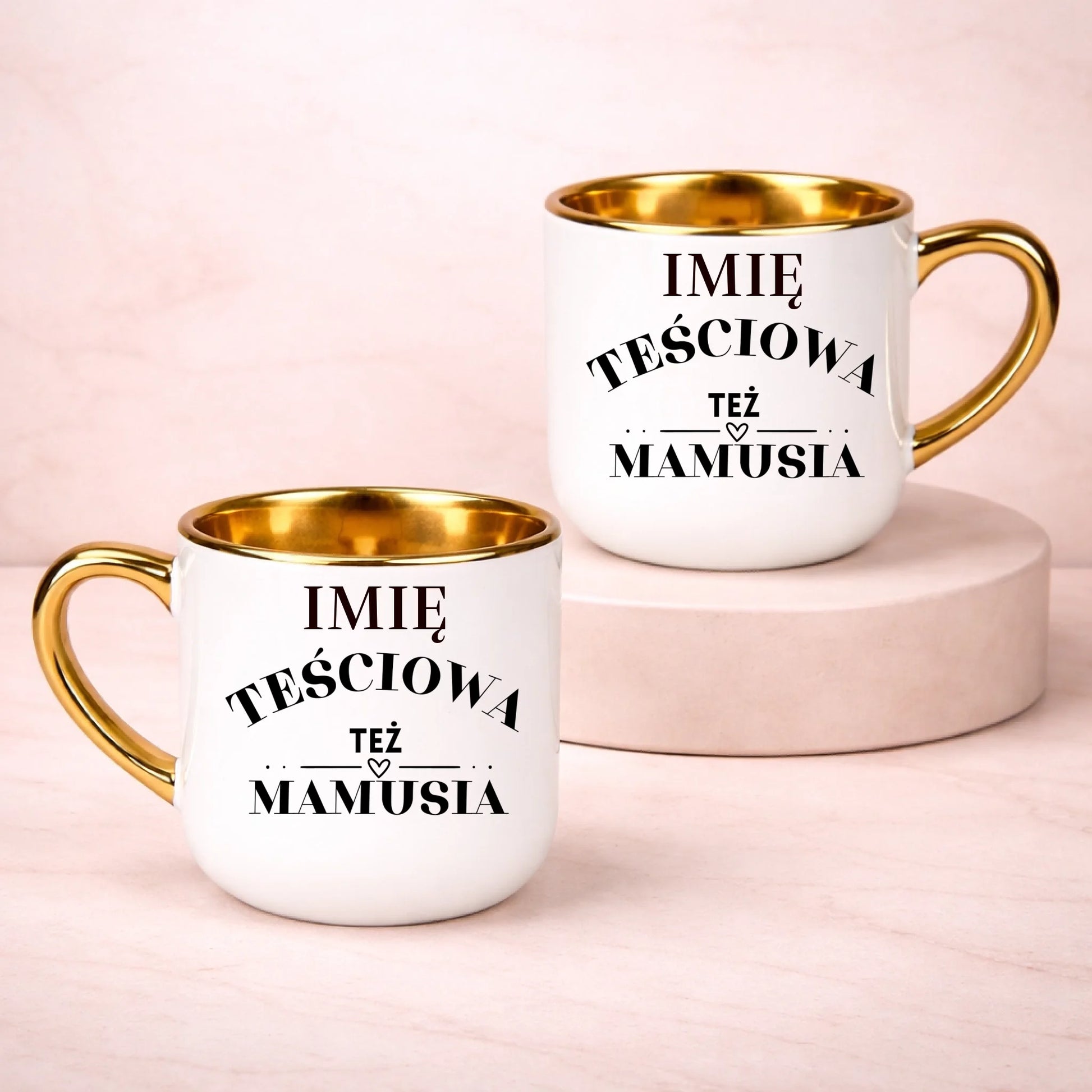 kubek z własnym nadrukiem 400ml personalizowane prezenty pl bialy