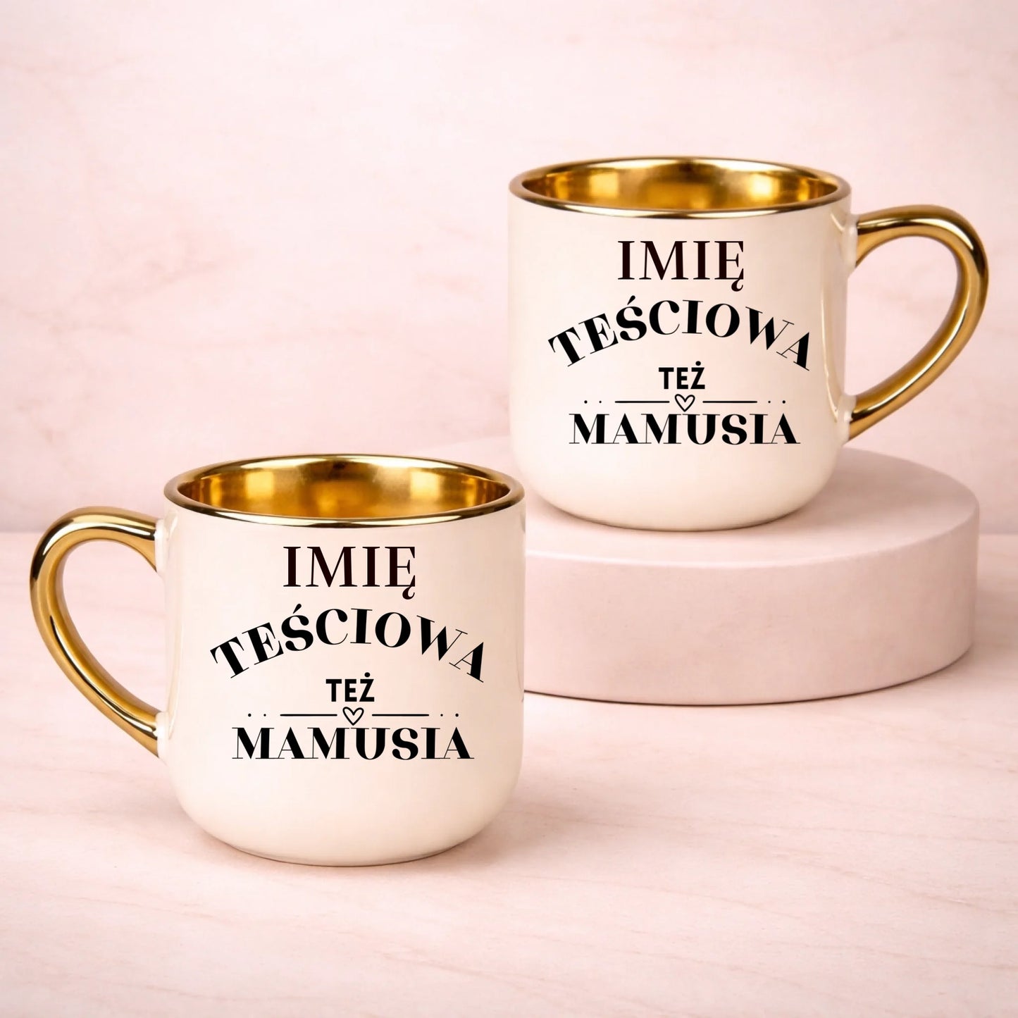 kubek z własnym nadrukiem 400ml personalizowane prezenty pl kremowy