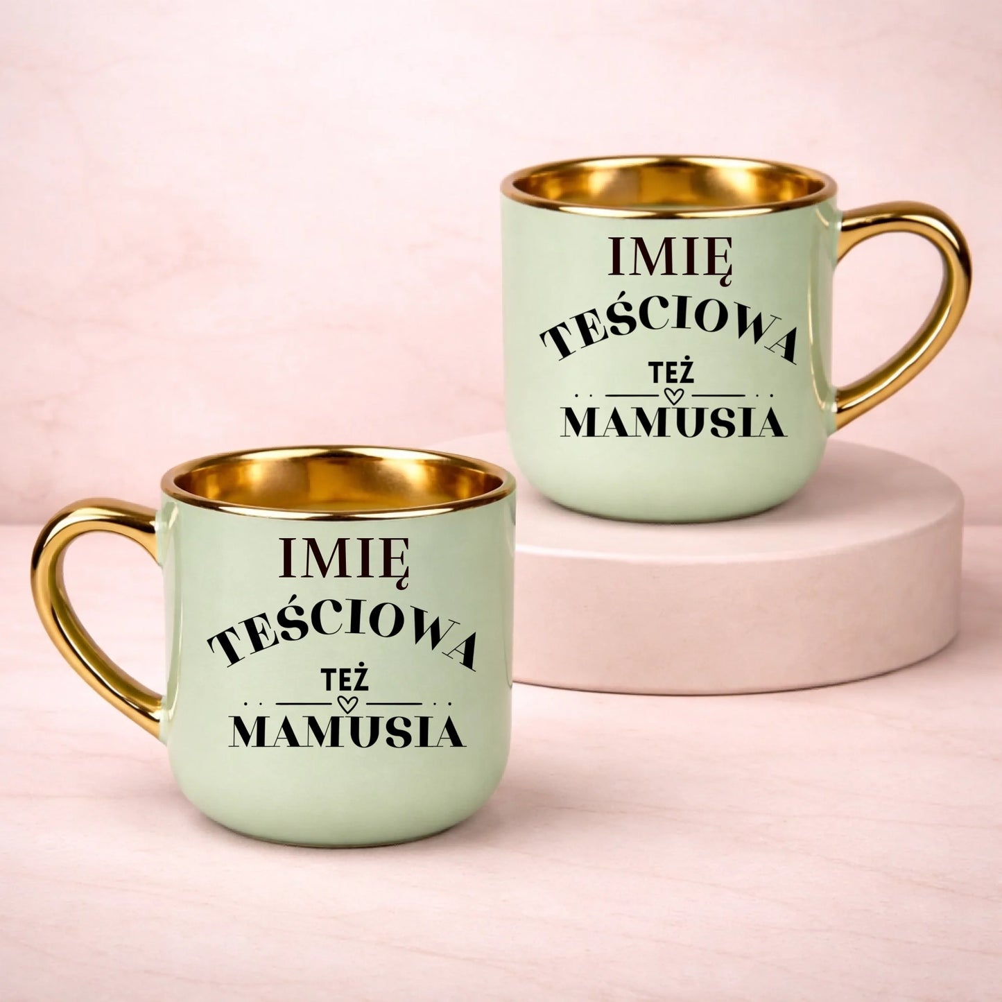 kubek z własnym nadrukiem 400ml personalizowane prezenty pl zielony