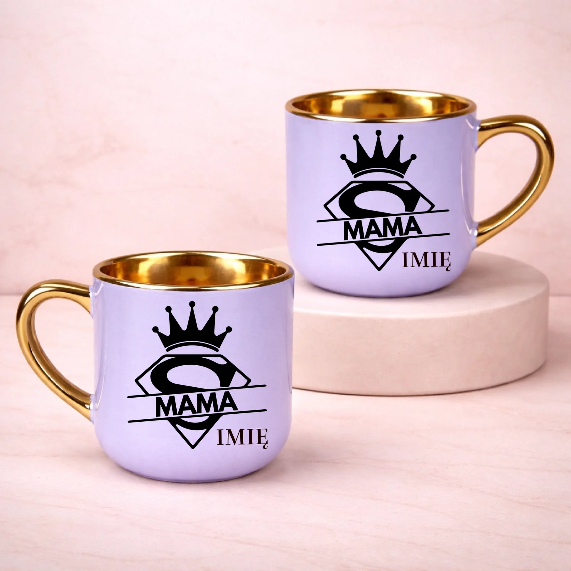 kubek z własnym nadrukiem 400ml personalizowane prezenty pl fioletowy