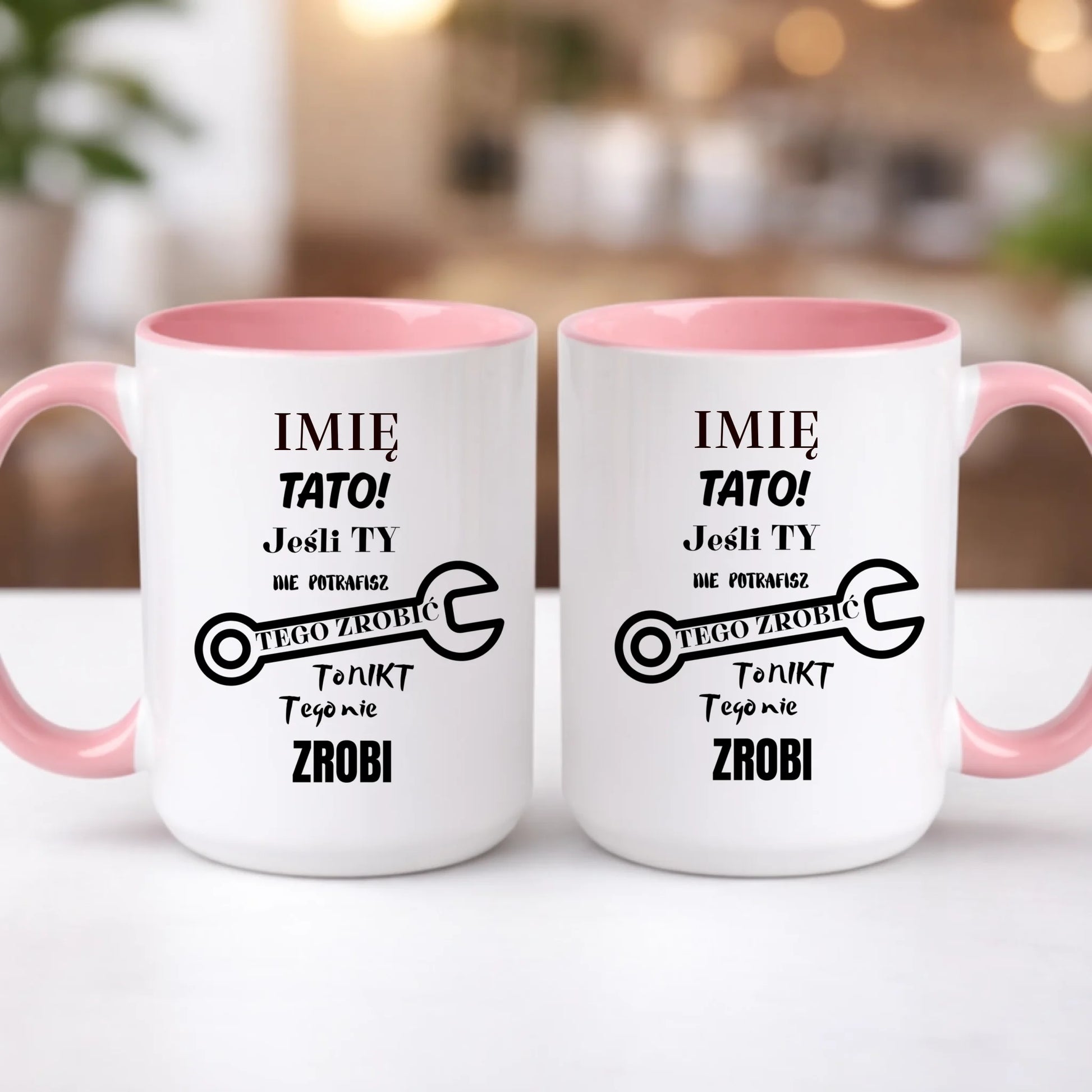 kubek z własnym nadrukiem 440ml personalizowane prezenty pl różowy