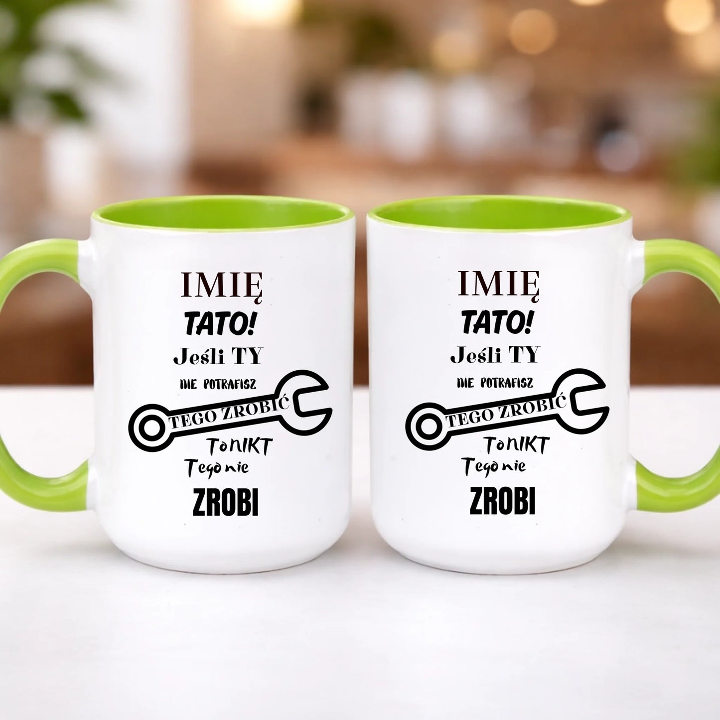 kubek z własnym nadrukiem 440ml personalizowane prezenty pl zielony