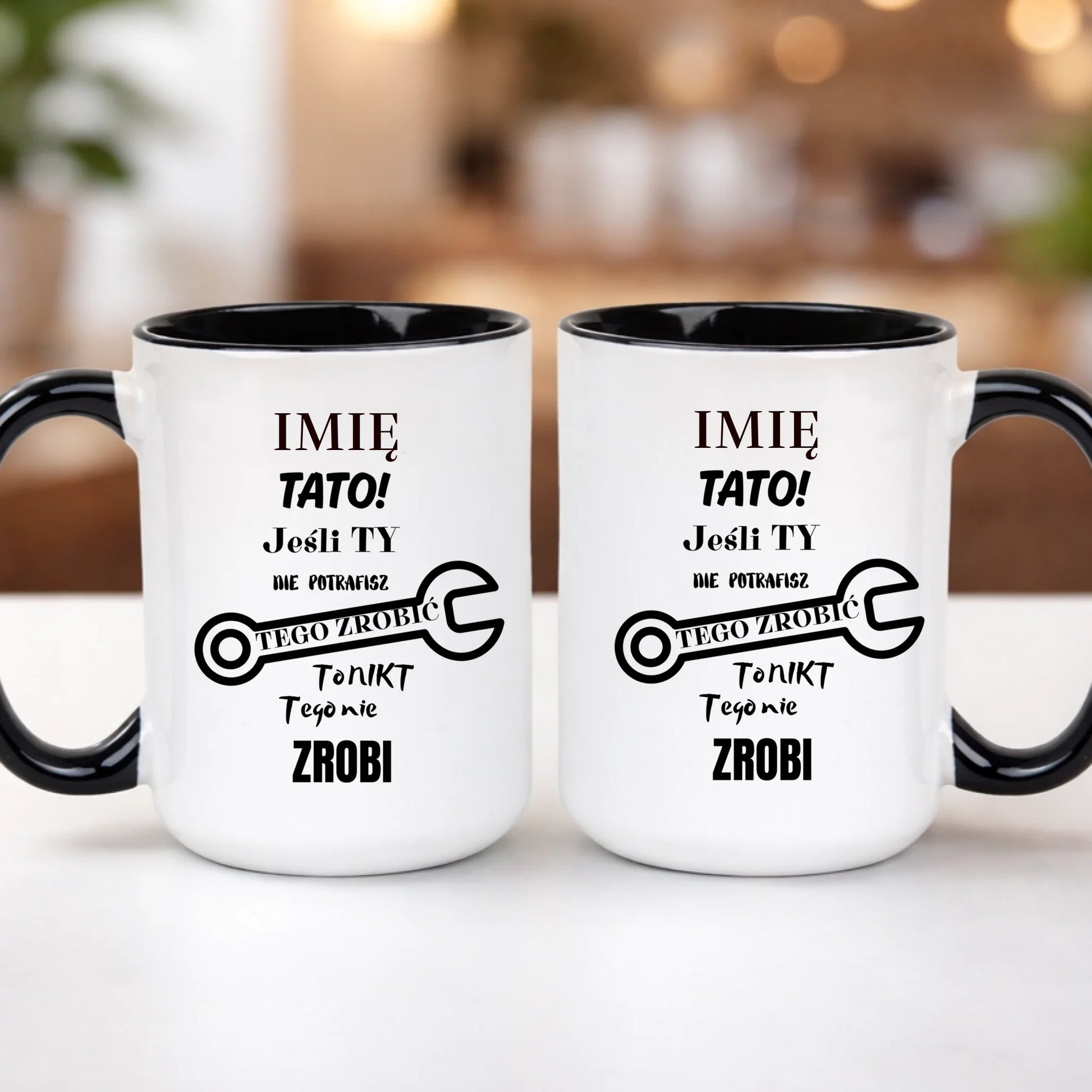 kubek z własnym nadrukiem 440ml personalizowane prezenty pl czarny
