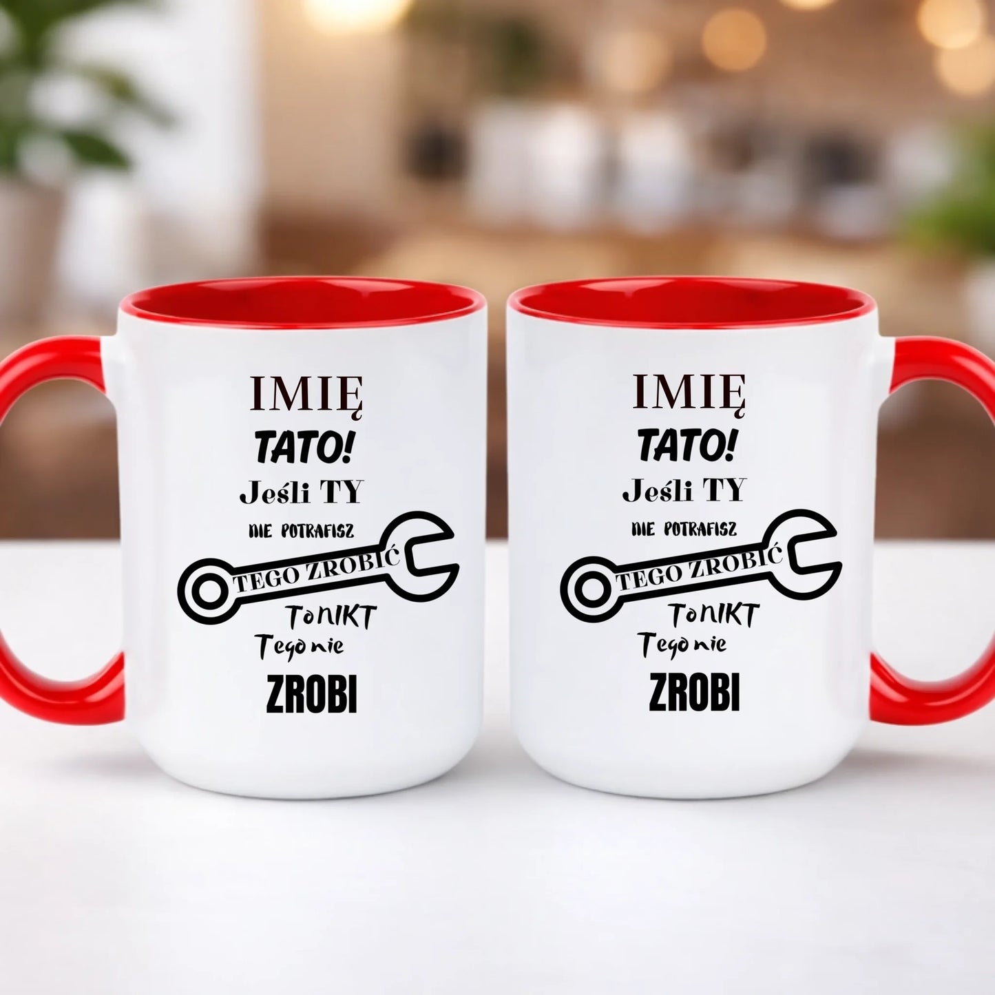 kubek z własnym nadrukiem 440ml personalizowane prezenty pl czerwony