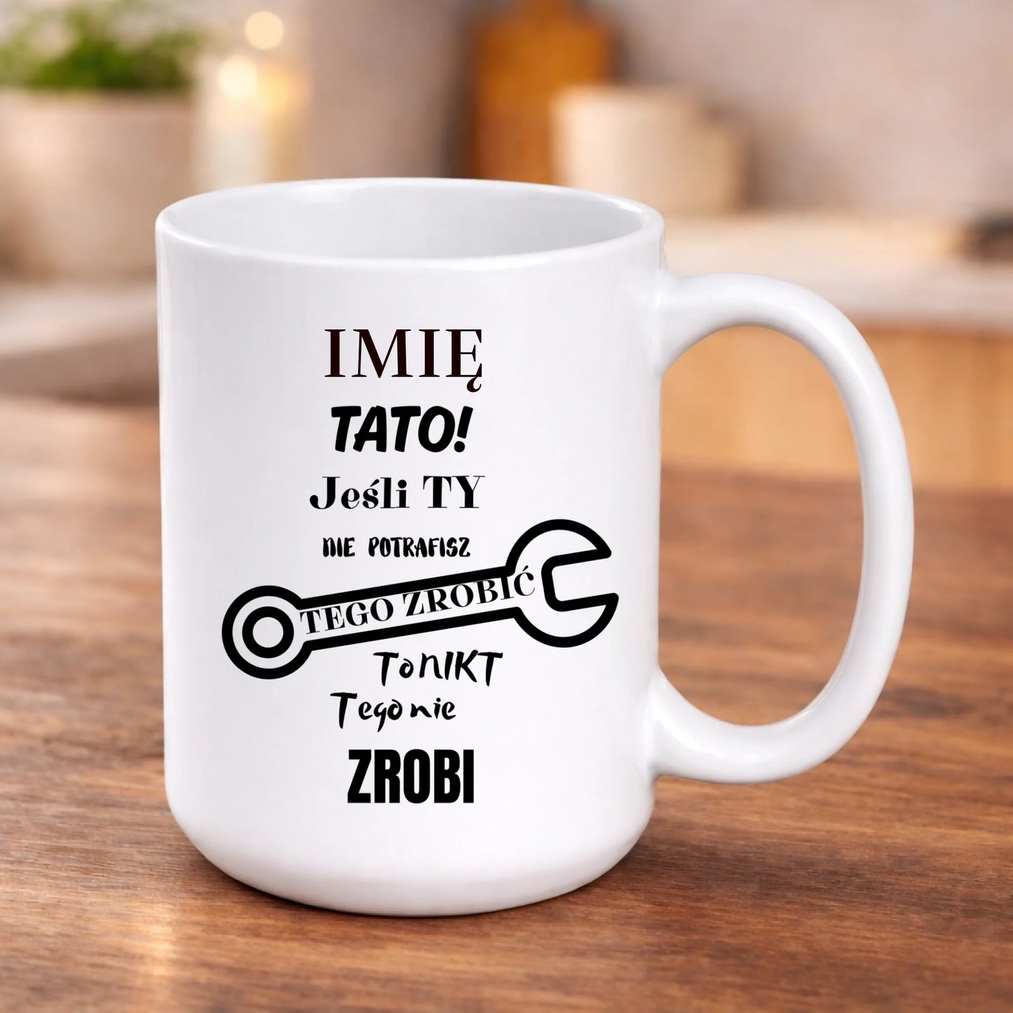 kubek z własnym nadrukiem 440ml personalizowane prezenty pl bialy
