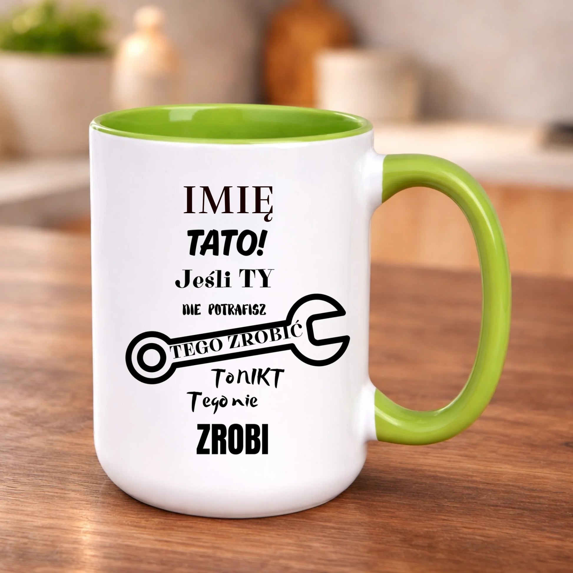 kubek z własnym nadrukiem 440ml personalizowane prezenty pl zielony