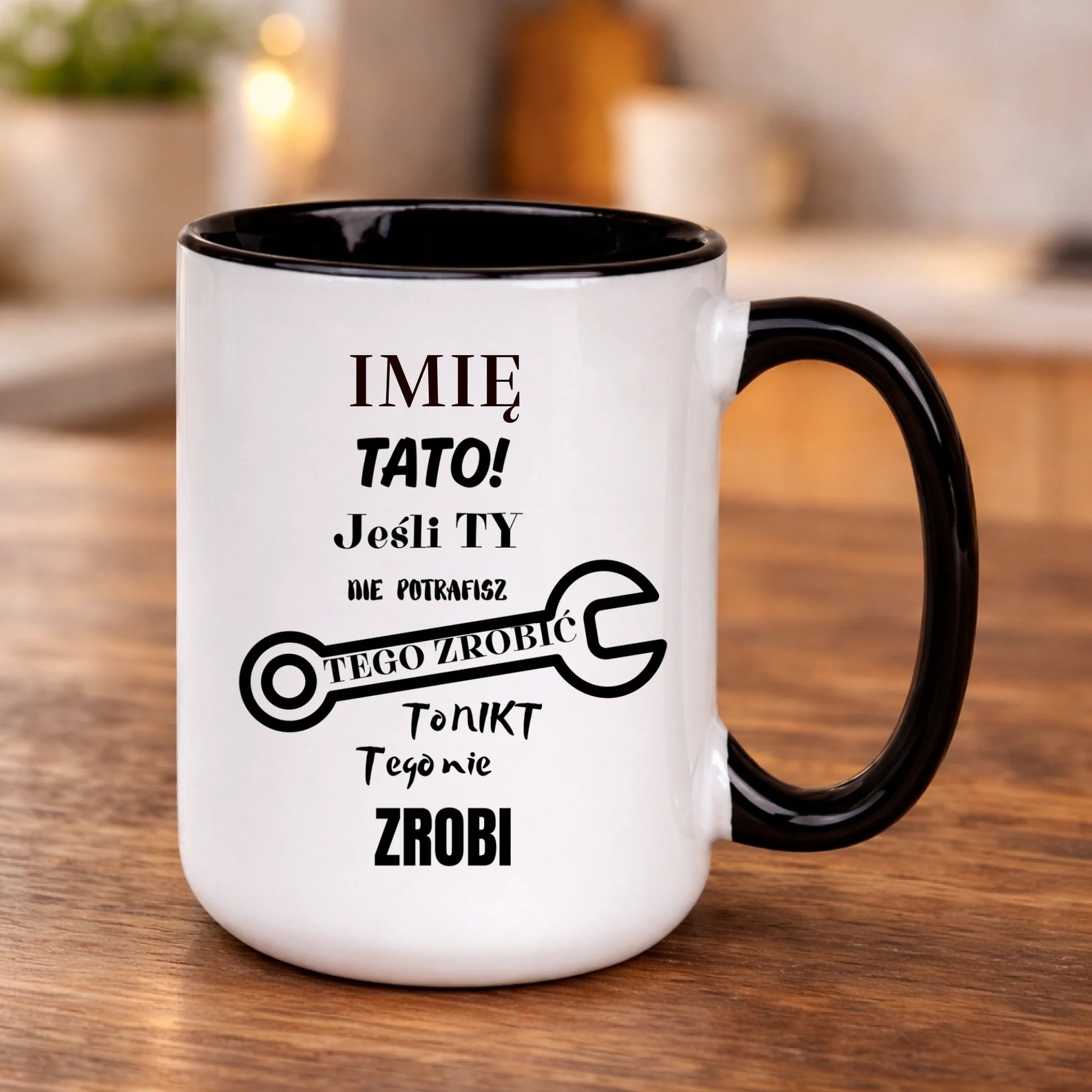 kubek z własnym nadrukiem 440ml personalizowane prezenty pl czarny
