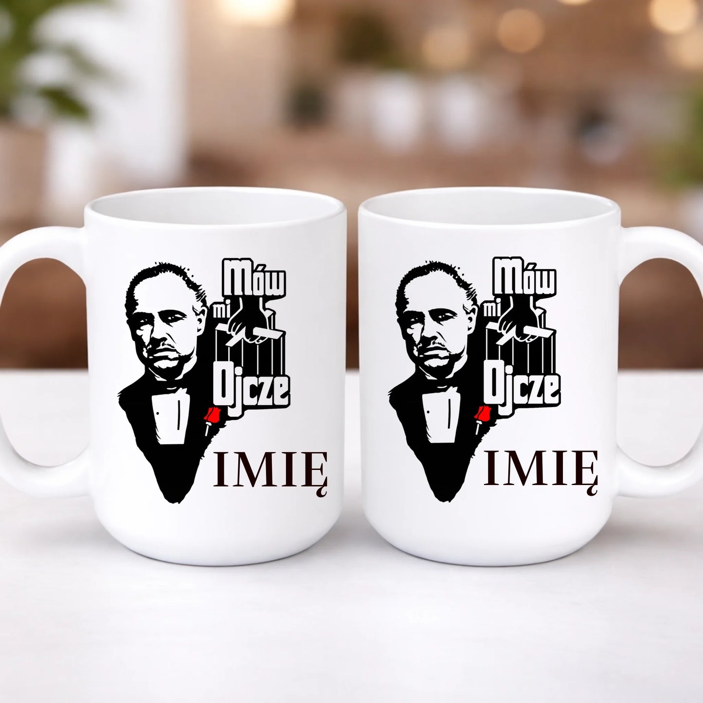 kubek z własnym nadrukiem 440ml personalizowane prezenty pl bialy