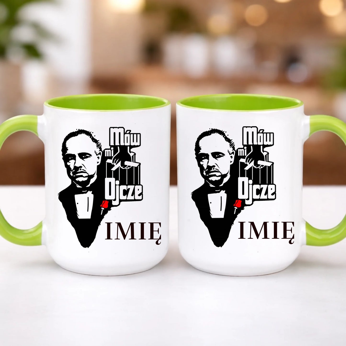 kubek z własnym nadrukiem 440ml personalizowane prezenty pl zielony