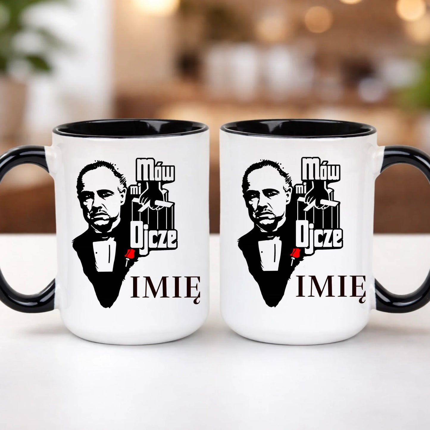 kubek z własnym nadrukiem 440ml personalizowane prezenty pl czarny