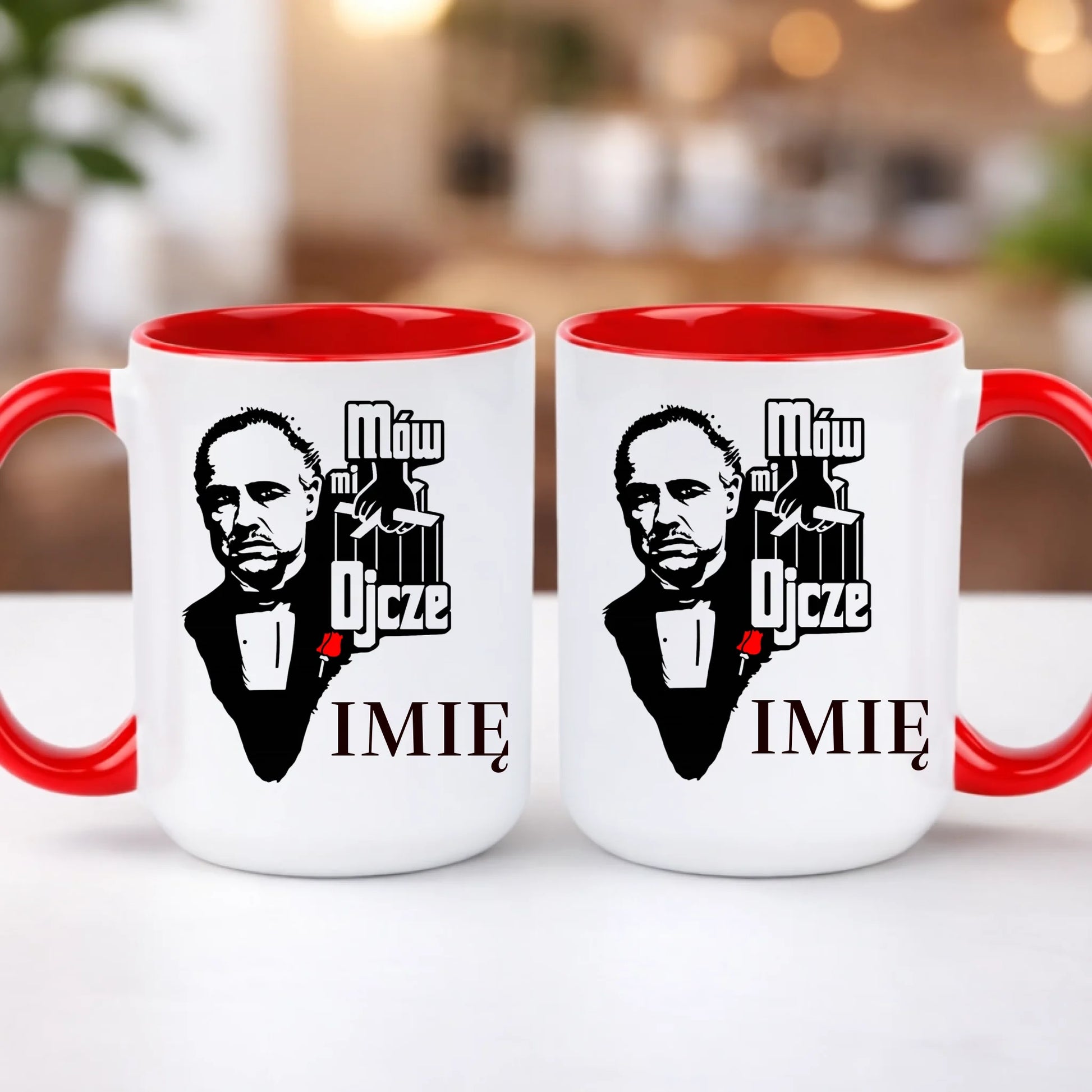 kubek z własnym nadrukiem 440ml personalizowane prezenty pl czerwony