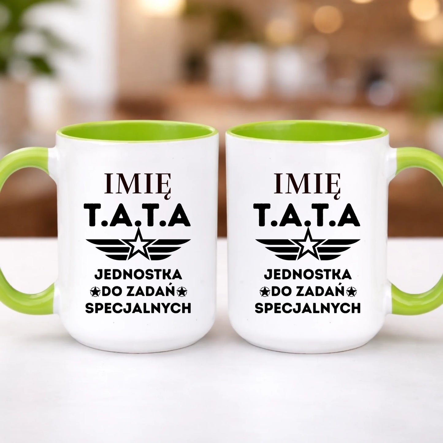 kubek z własnym nadrukiem 440ml personalizowane prezenty pl zielony