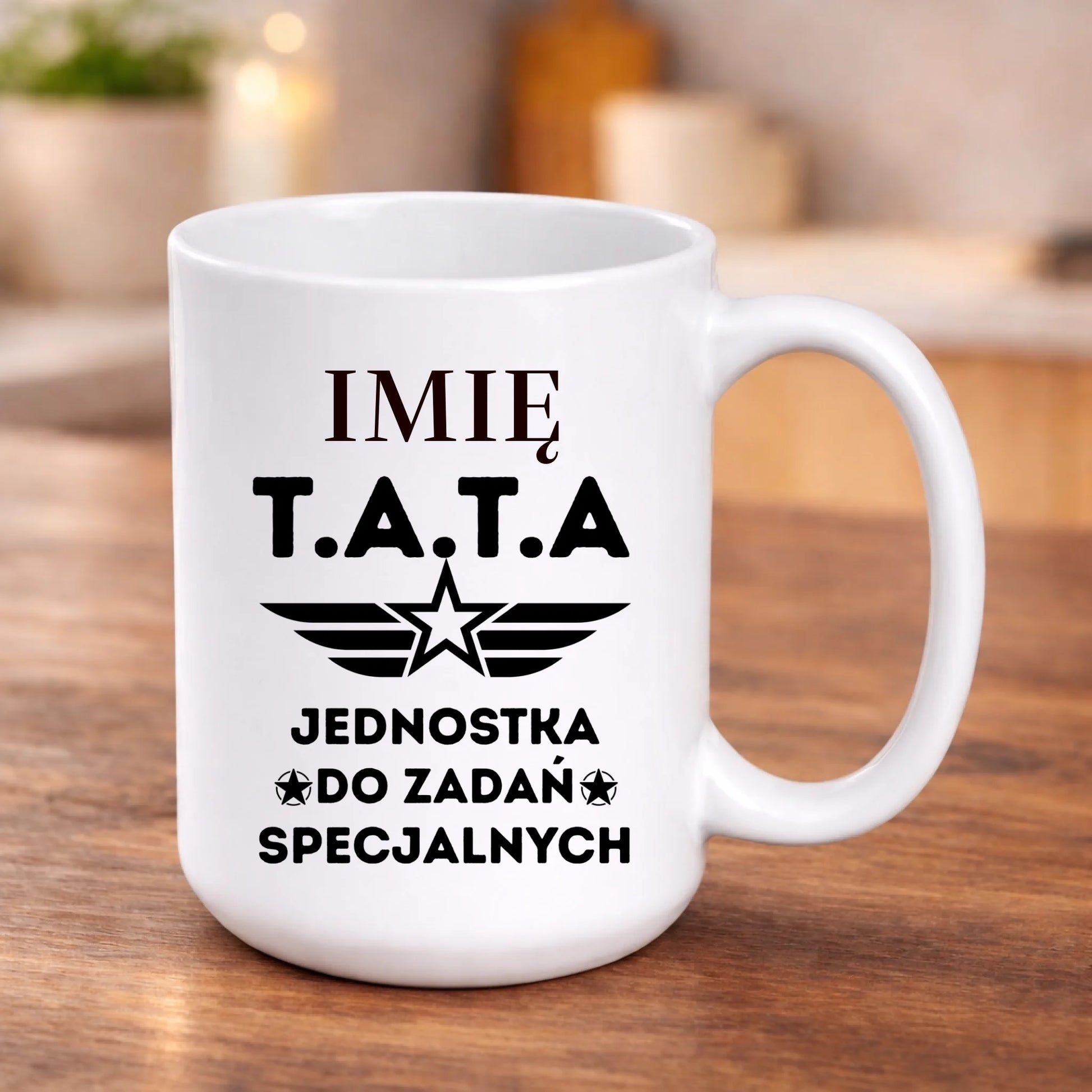 kubek z własnym nadrukiem 440ml personalizowane prezenty pl bialy
