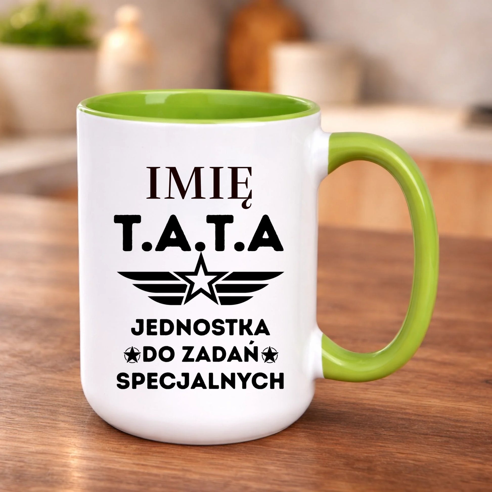 kubek z własnym nadrukiem 440ml personalizowane prezenty pl zielony
