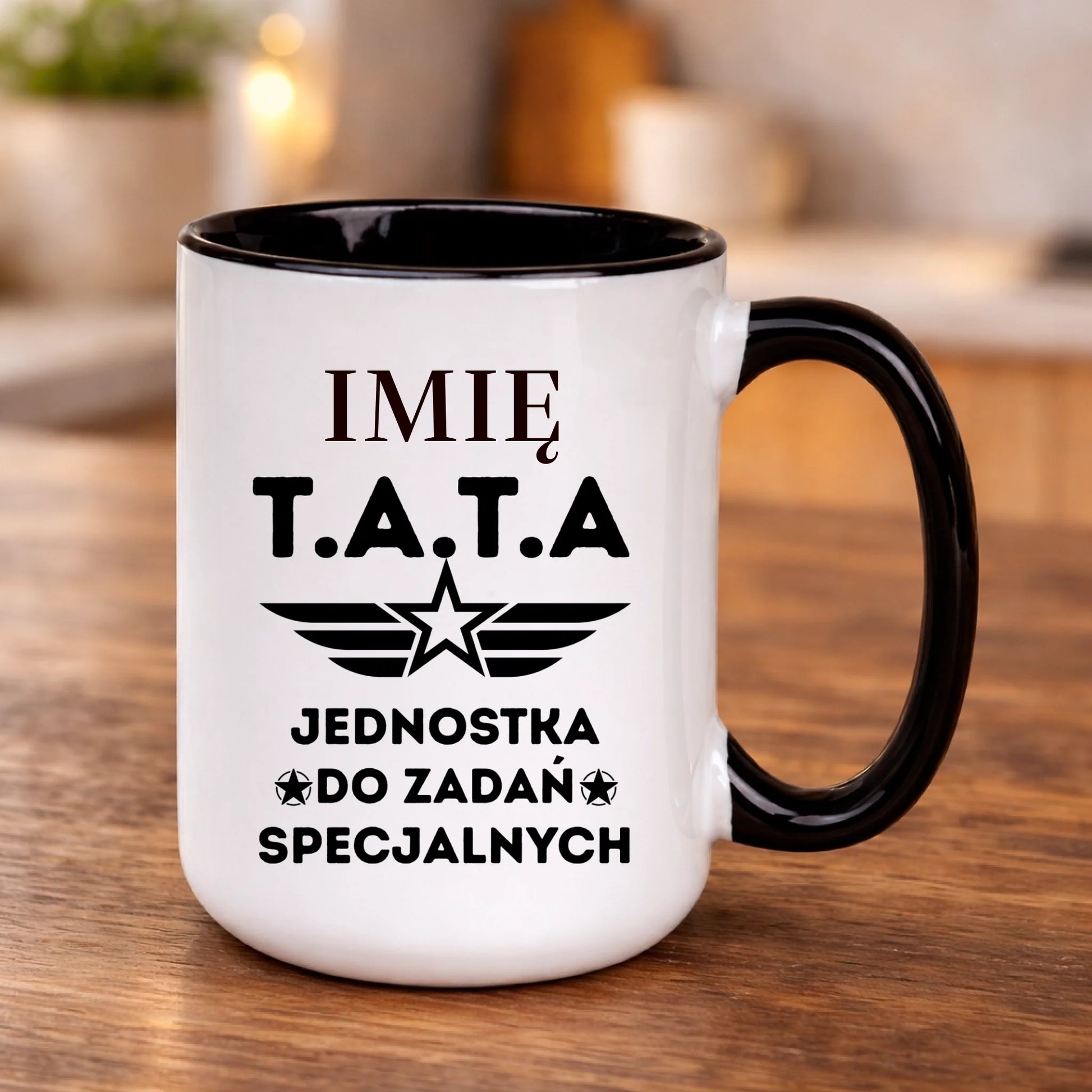 kubek z własnym nadrukiem 440ml personalizowane prezenty pl czarny