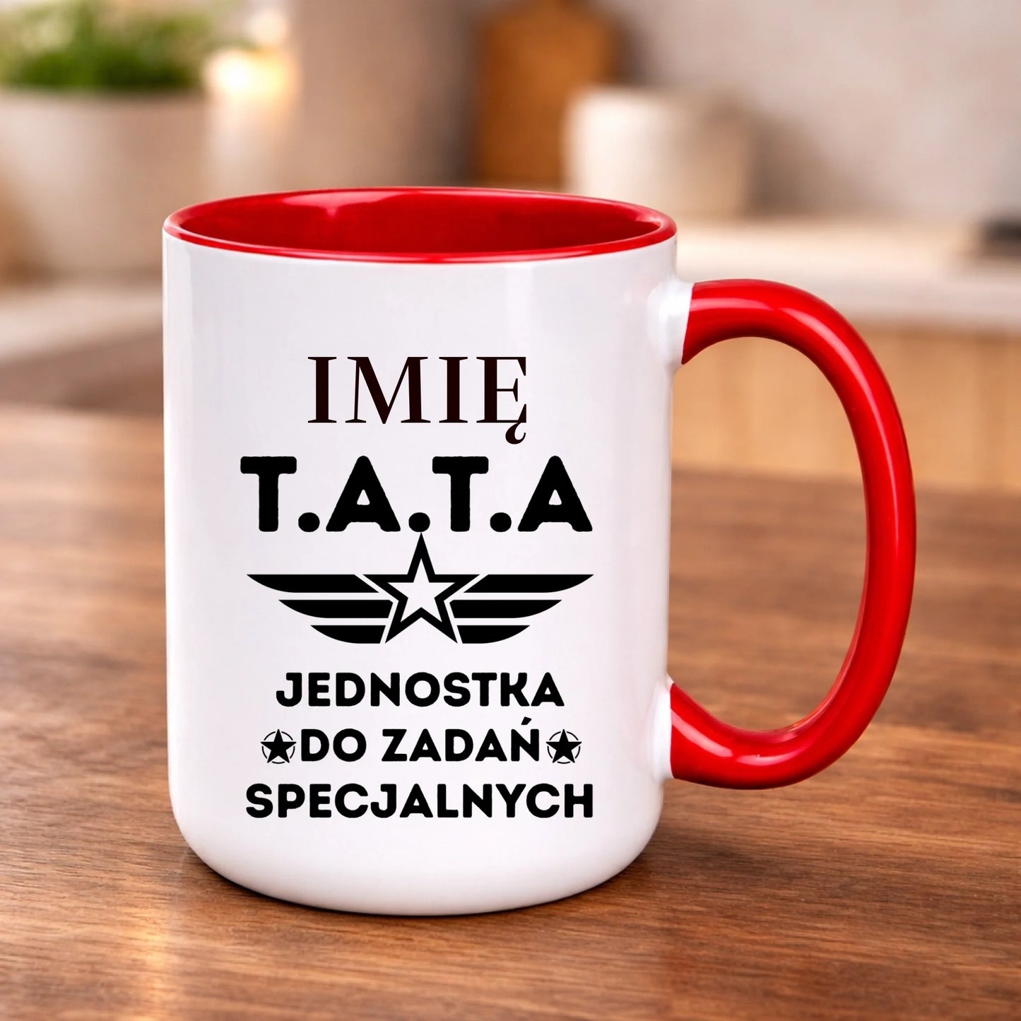 kubek z własnym nadrukiem 440ml personalizowane prezenty pl czerwony