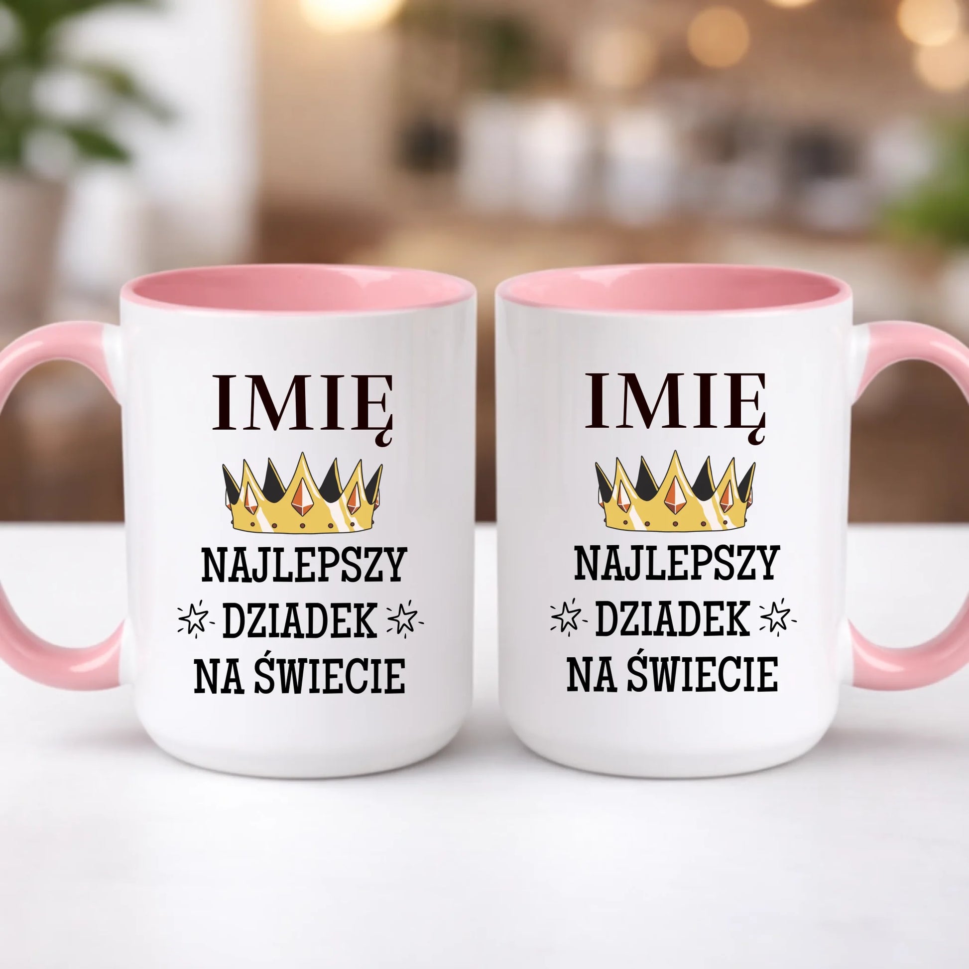 kubek z własnym nadrukiem 440ml personalizowane prezenty pl różowy