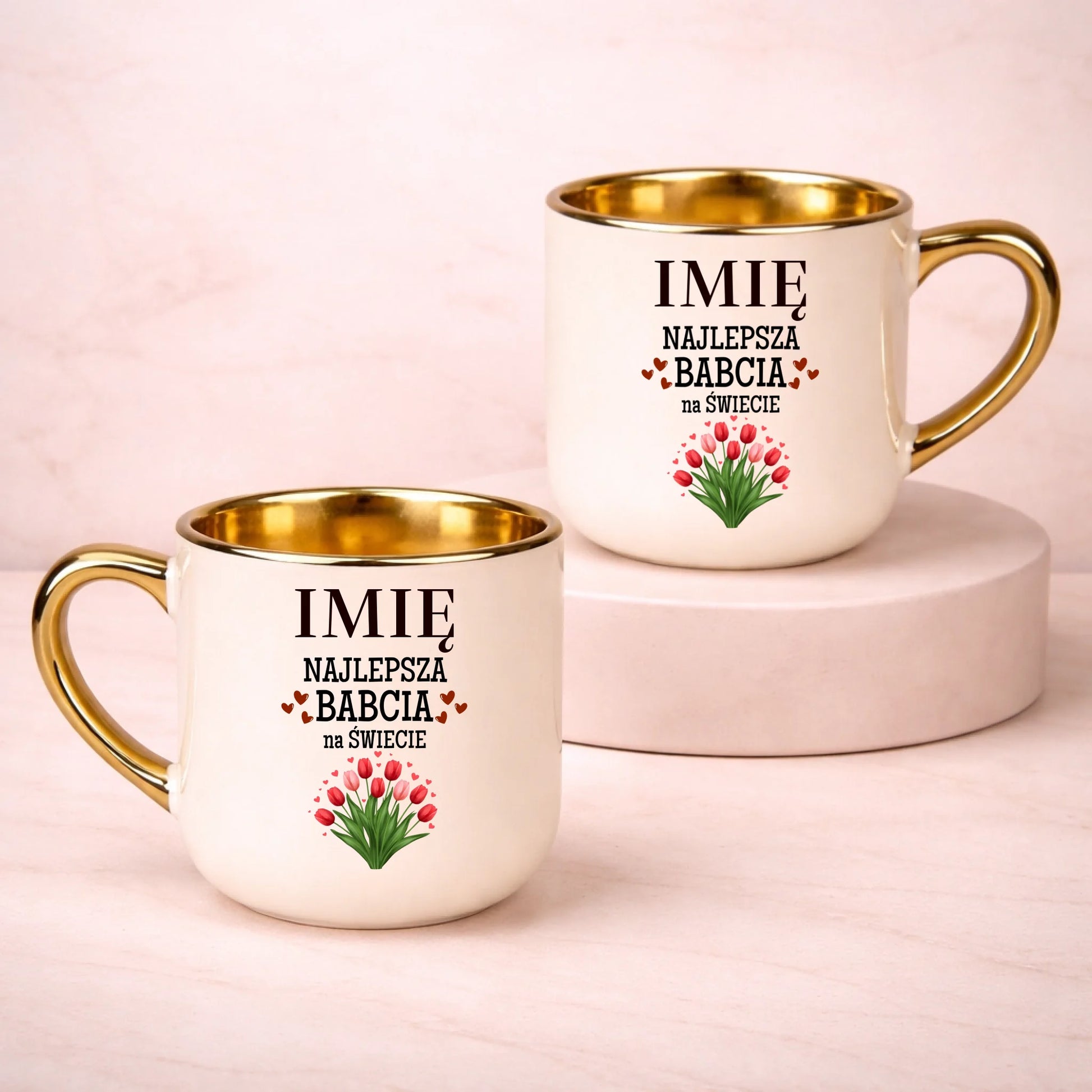 kubek z własnym nadrukiem 400ml personalizowane prezenty pl kremowy