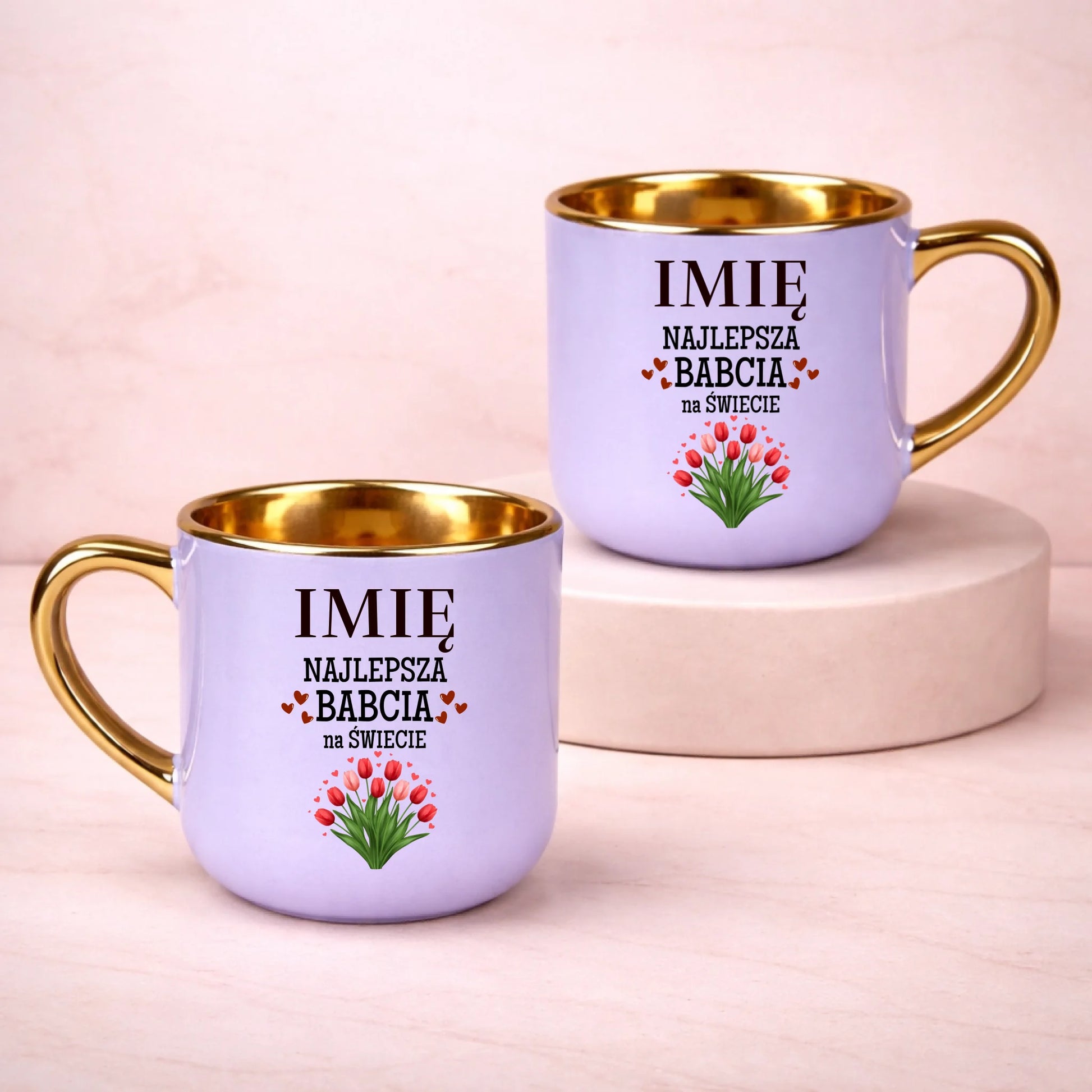 kubek z własnym nadrukiem 400ml personalizowane prezenty pl fioletowy