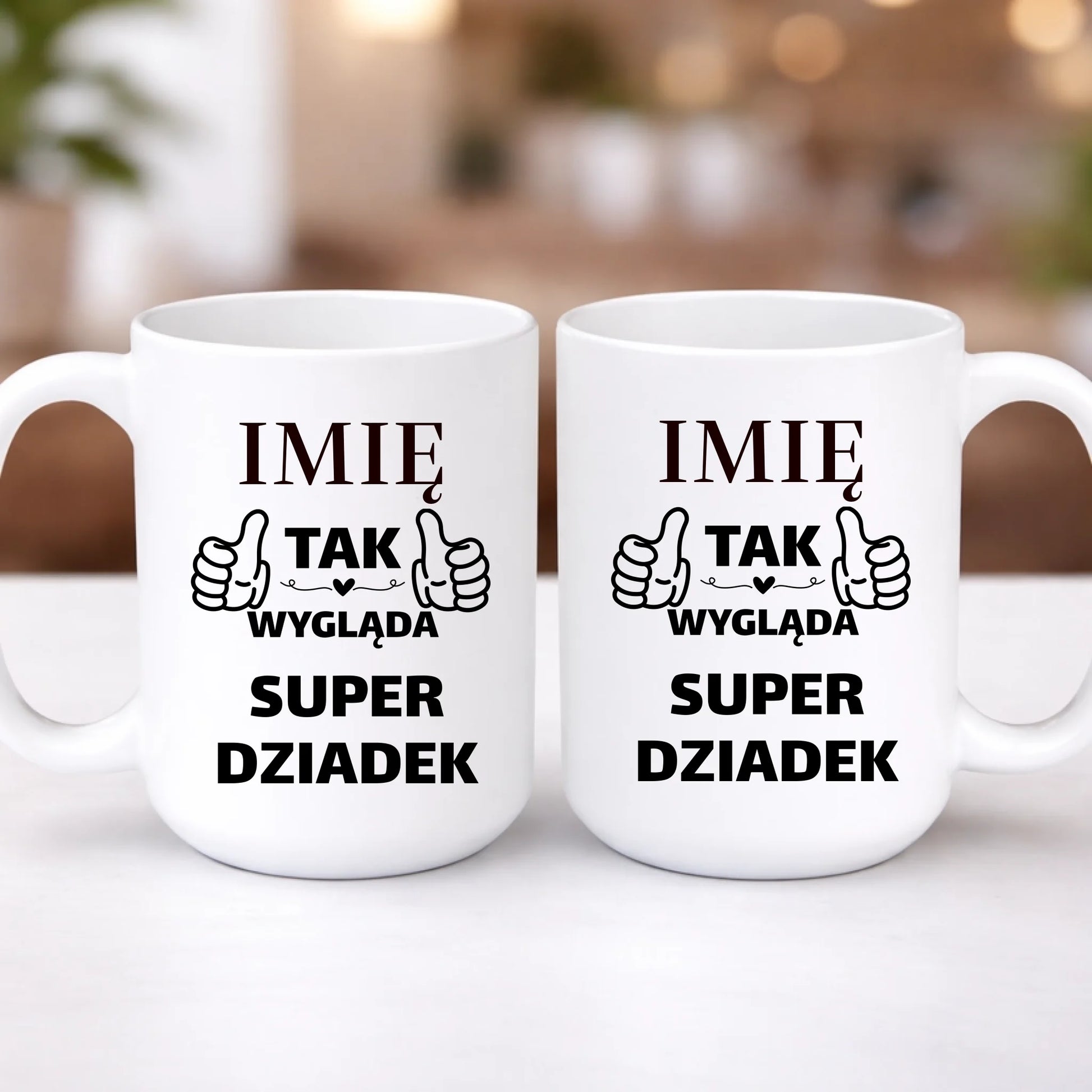 kubek z własnym nadrukiem 440ml personalizowane prezenty pl bialy