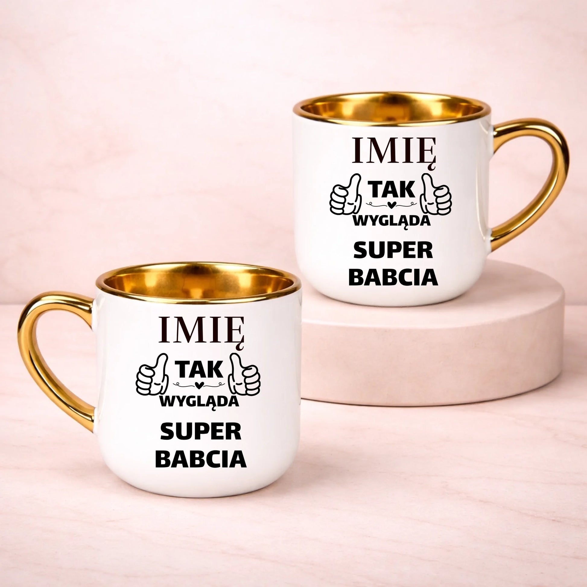 kubek z własnym nadrukiem 400ml personalizowane prezenty pl bialy