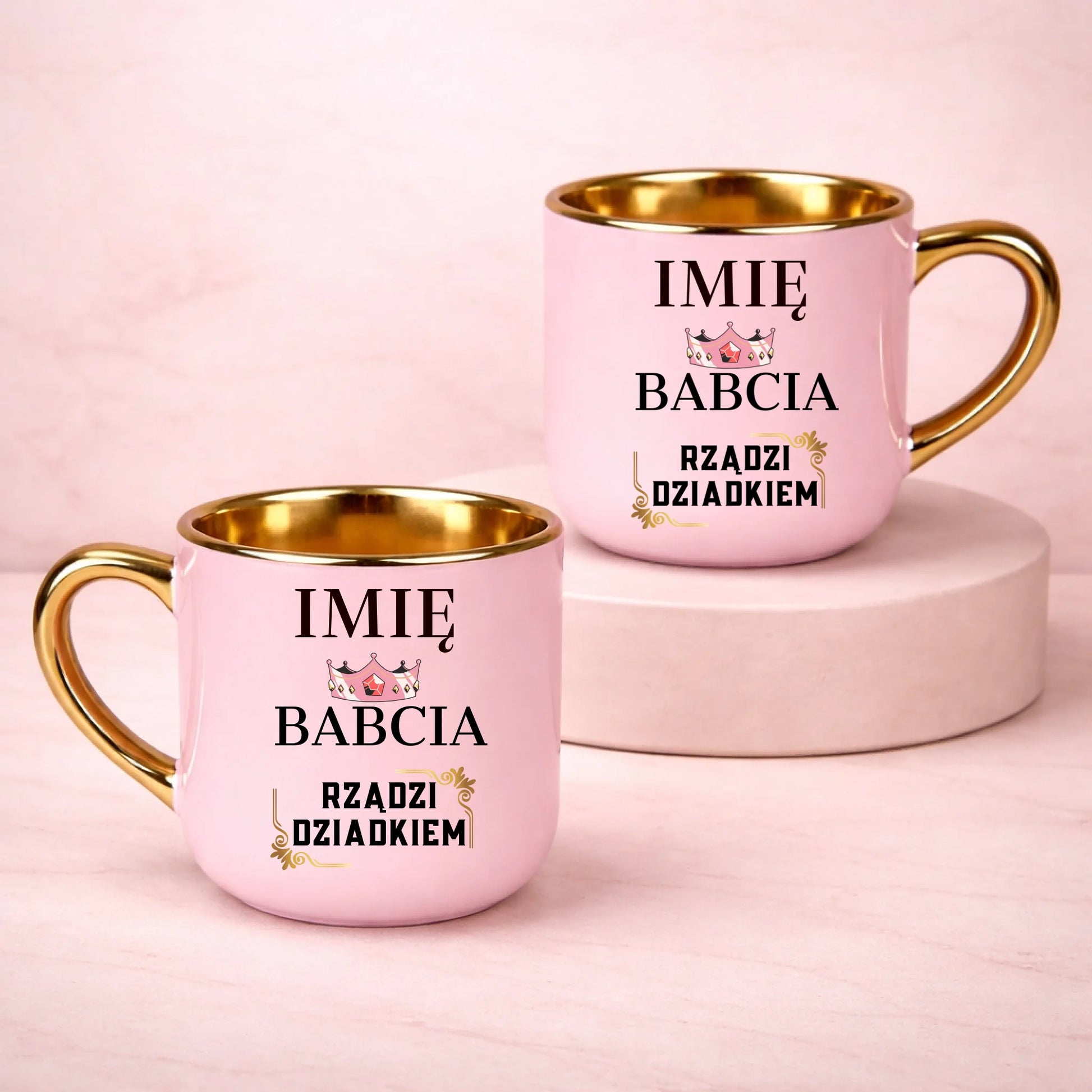 kubek z własnym nadrukiem 400ml personalizowane prezenty pl różowy