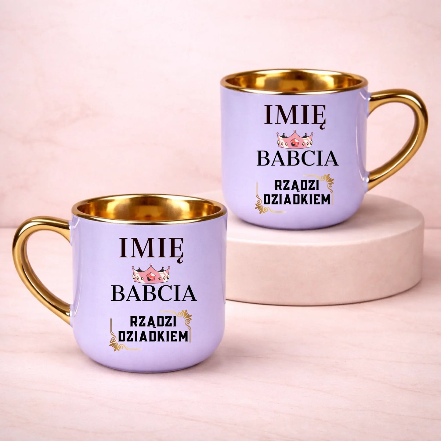 kubek z własnym nadrukiem 400ml personalizowane prezenty pl fioletowy