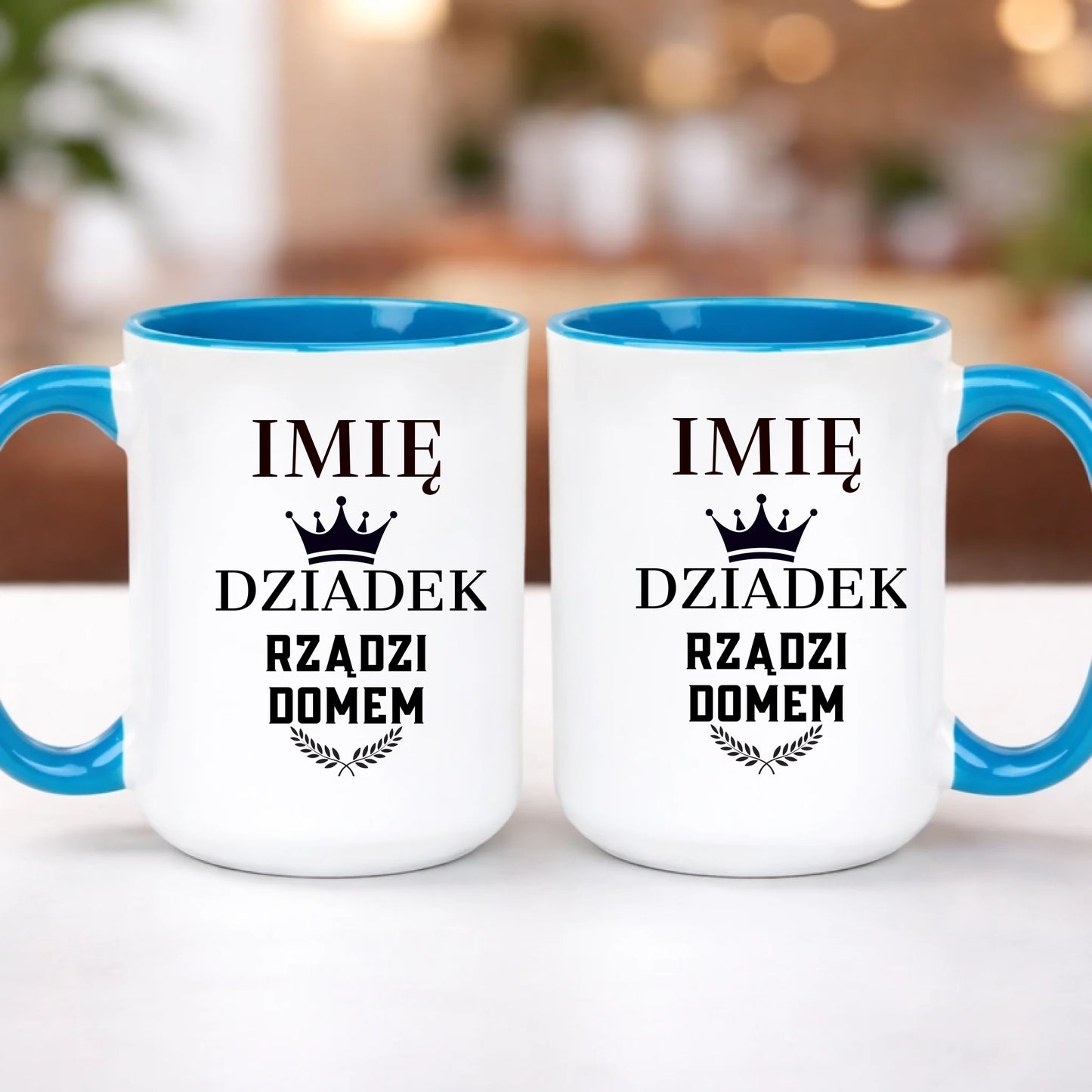 kubek z własnym nadrukiem 440ml personalizowane prezenty pl niebieski