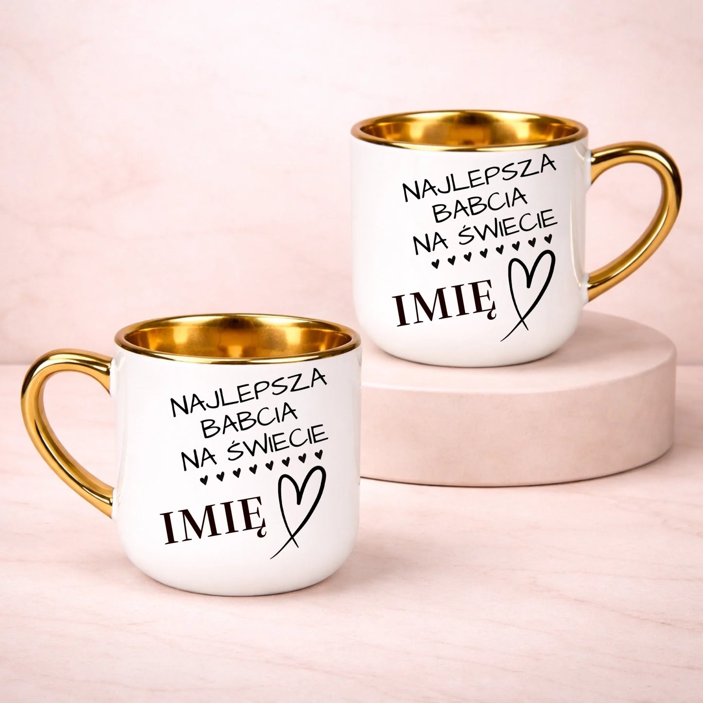 kubek z własnym nadrukiem 400ml personalizowane prezenty pl bialy