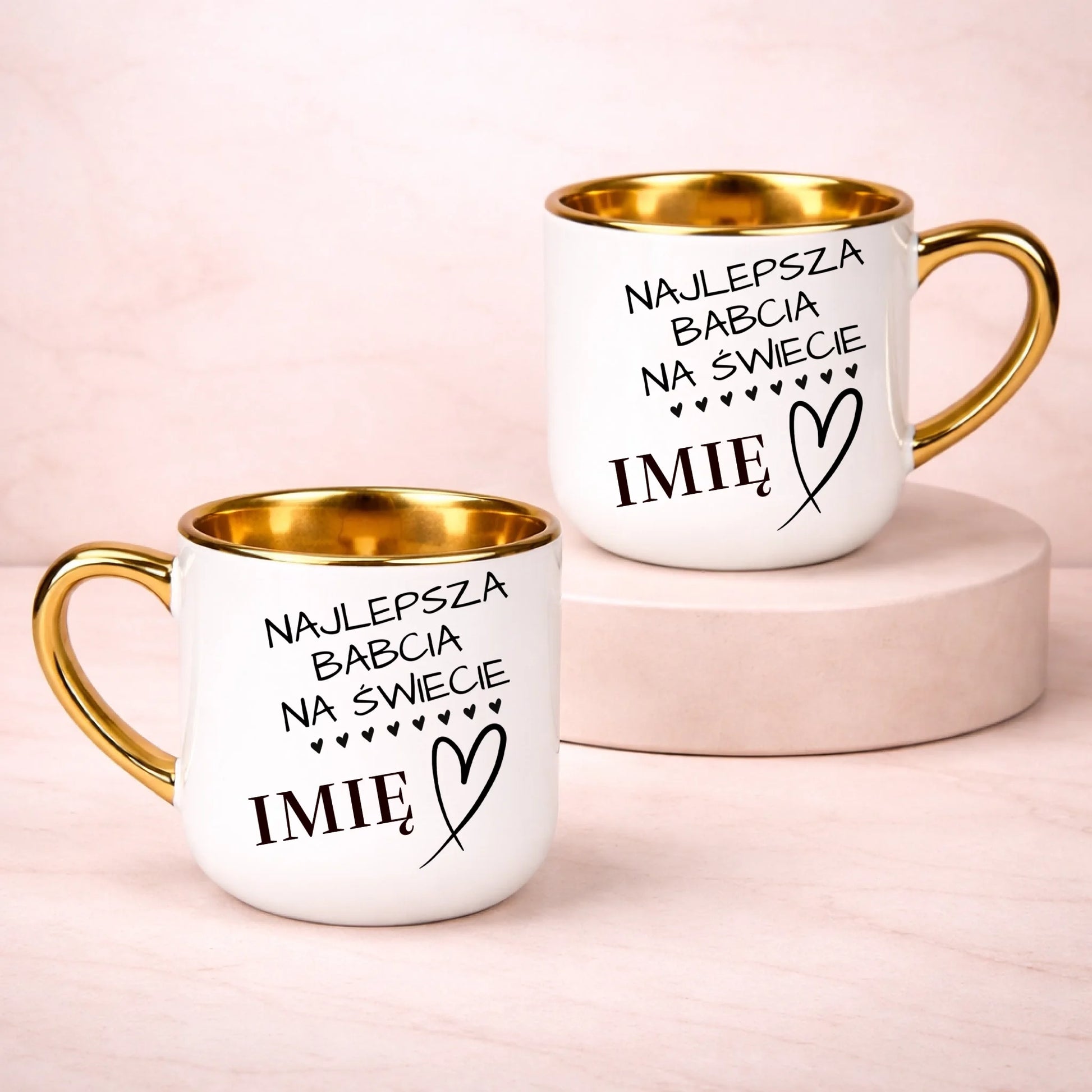 kubek z własnym nadrukiem 400ml personalizowane prezenty pl bialy