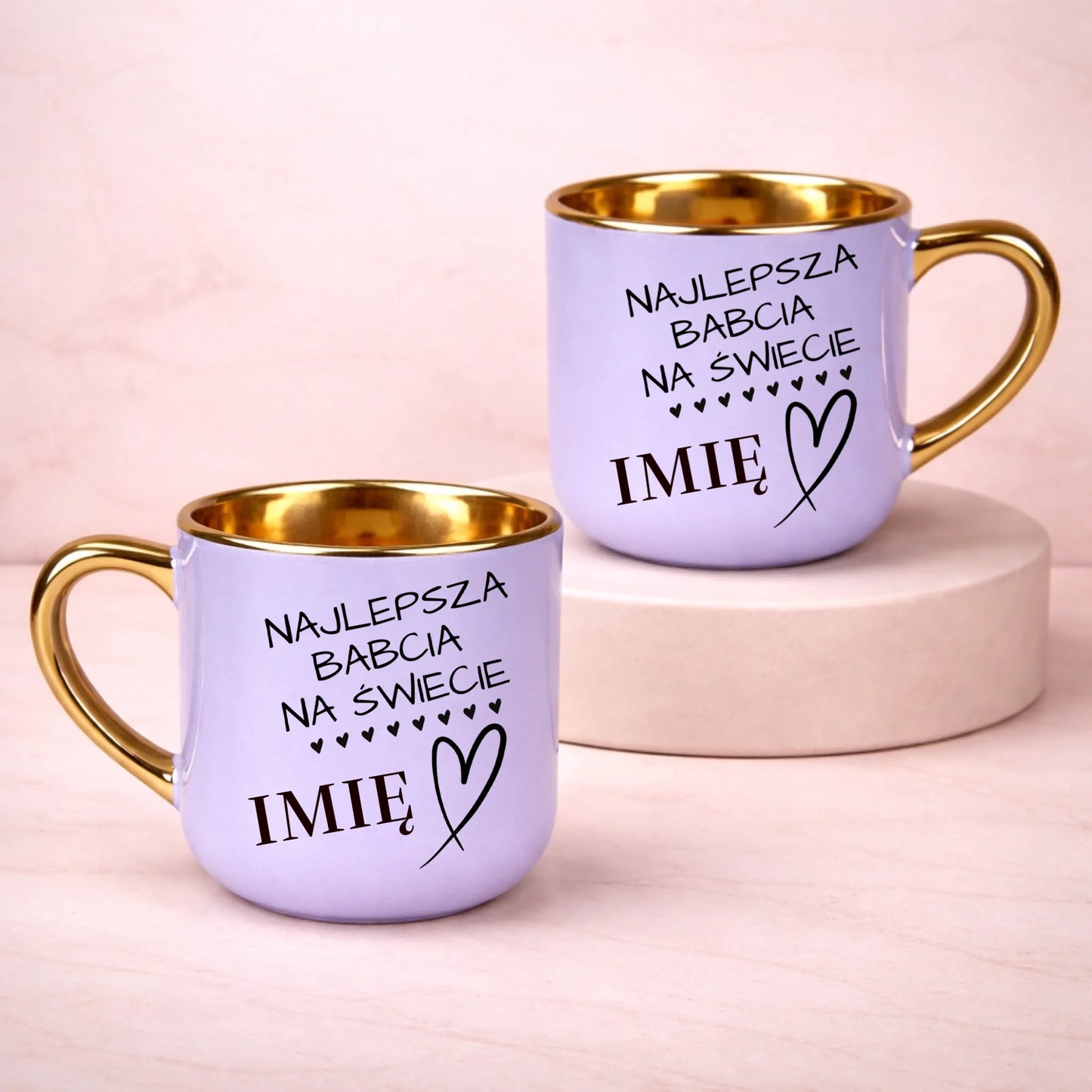 kubek z własnym nadrukiem 400ml personalizowane prezenty pl fioletowy